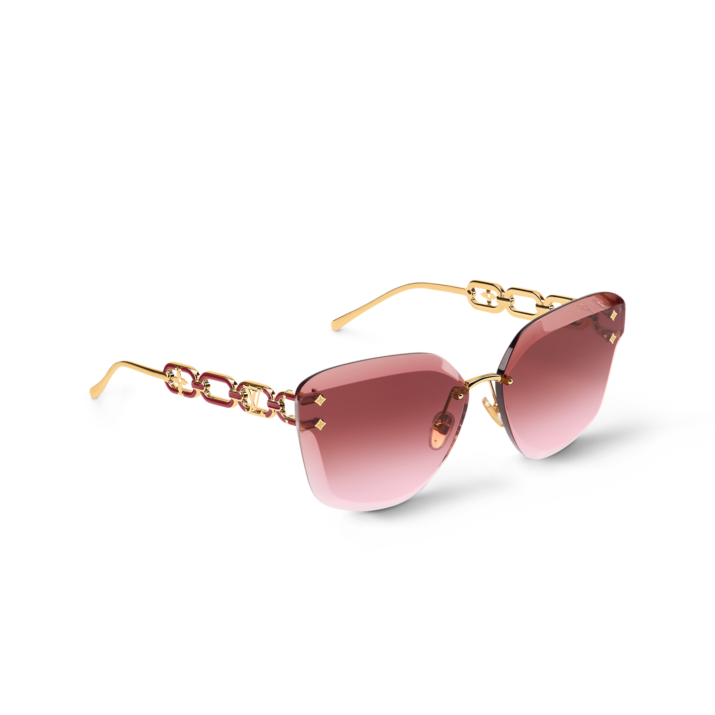 Louis Vuitton Women Cat Eye Frame Shiny Gold Sunglasses
