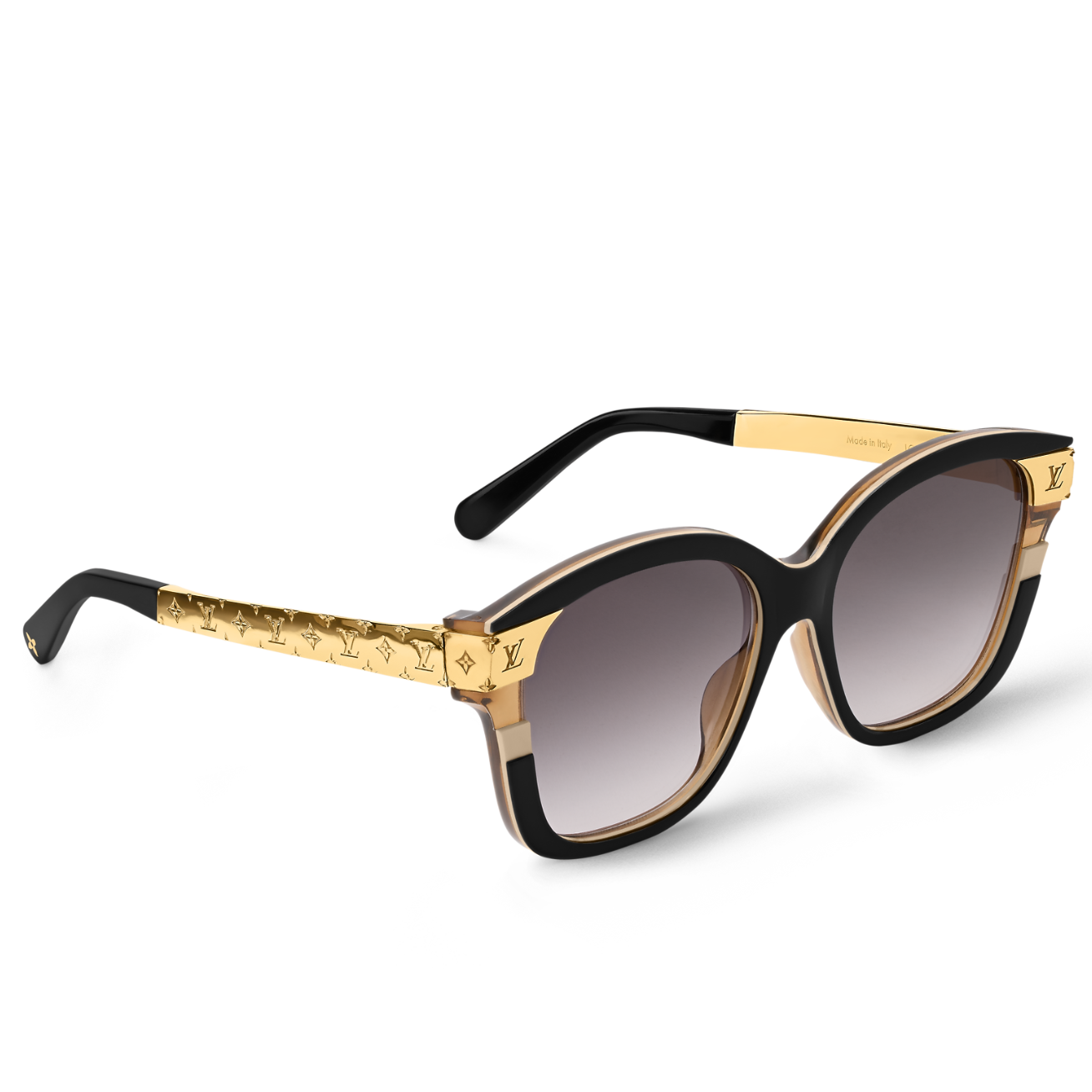 Louis Vuitton Women Square Frame Coil black Sunglasses