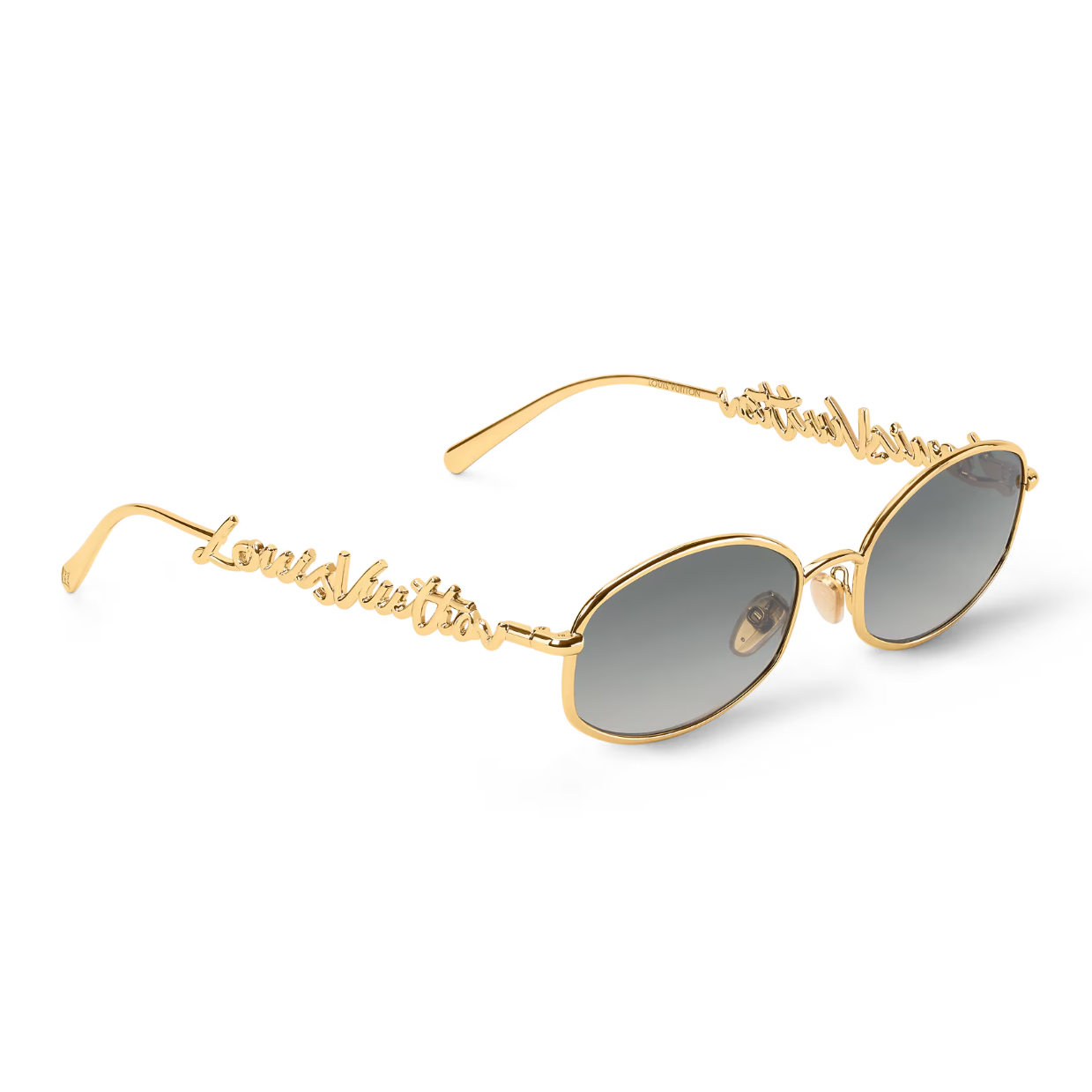 Louis Vuitton Women Round Frame Gold Sunglasses