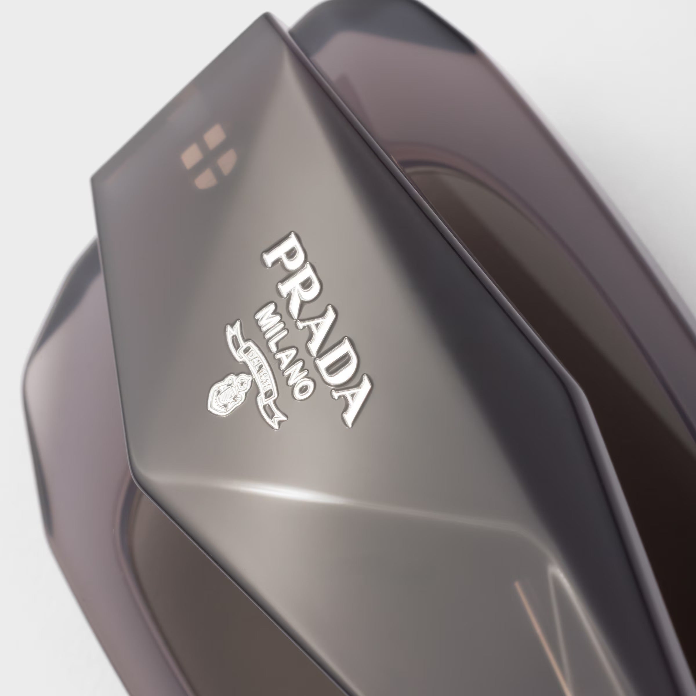 Prada Women Geometric Frame Dark Grey Sunglasses