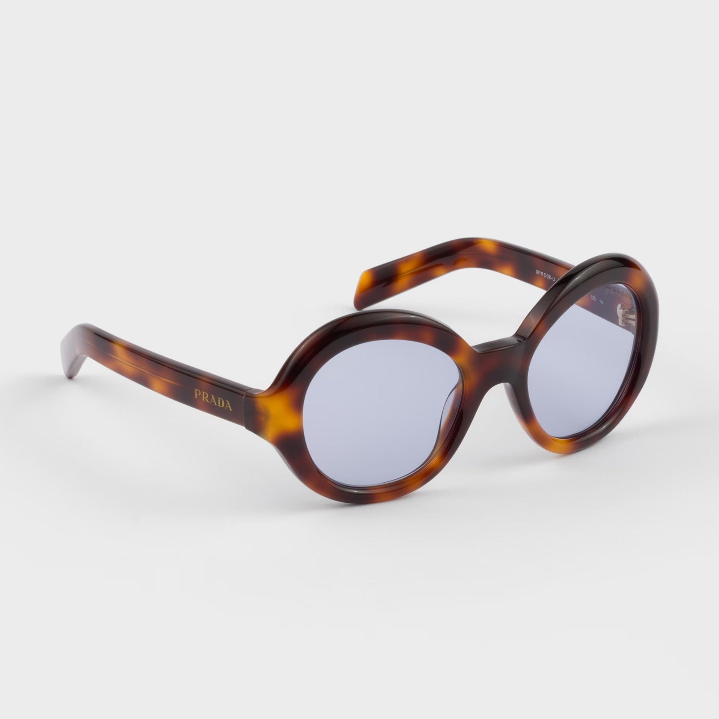 Prada Women Round Frame Sepia Brown Sunglasses