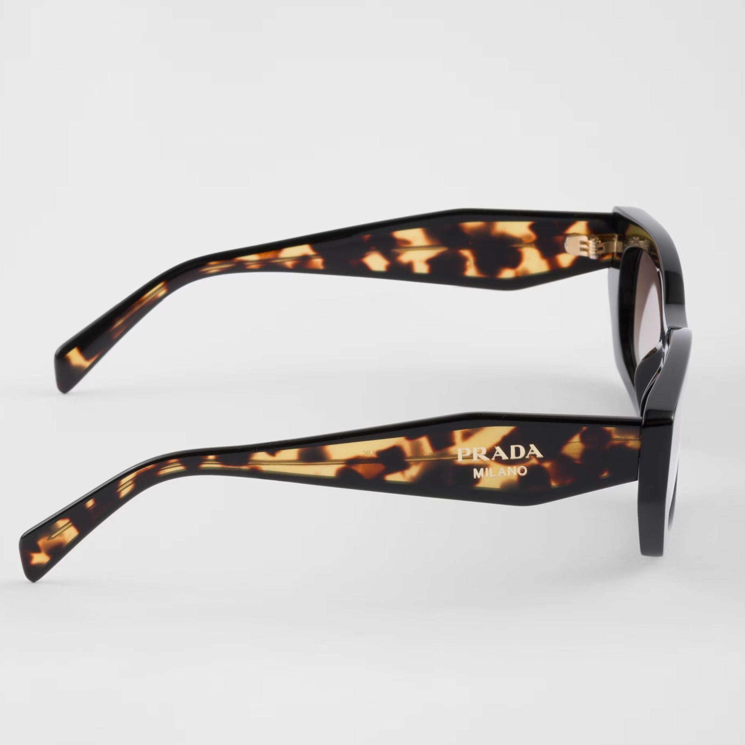 Prada Women Rectangular Frame Brown Tortoiseshell  Sunglasses