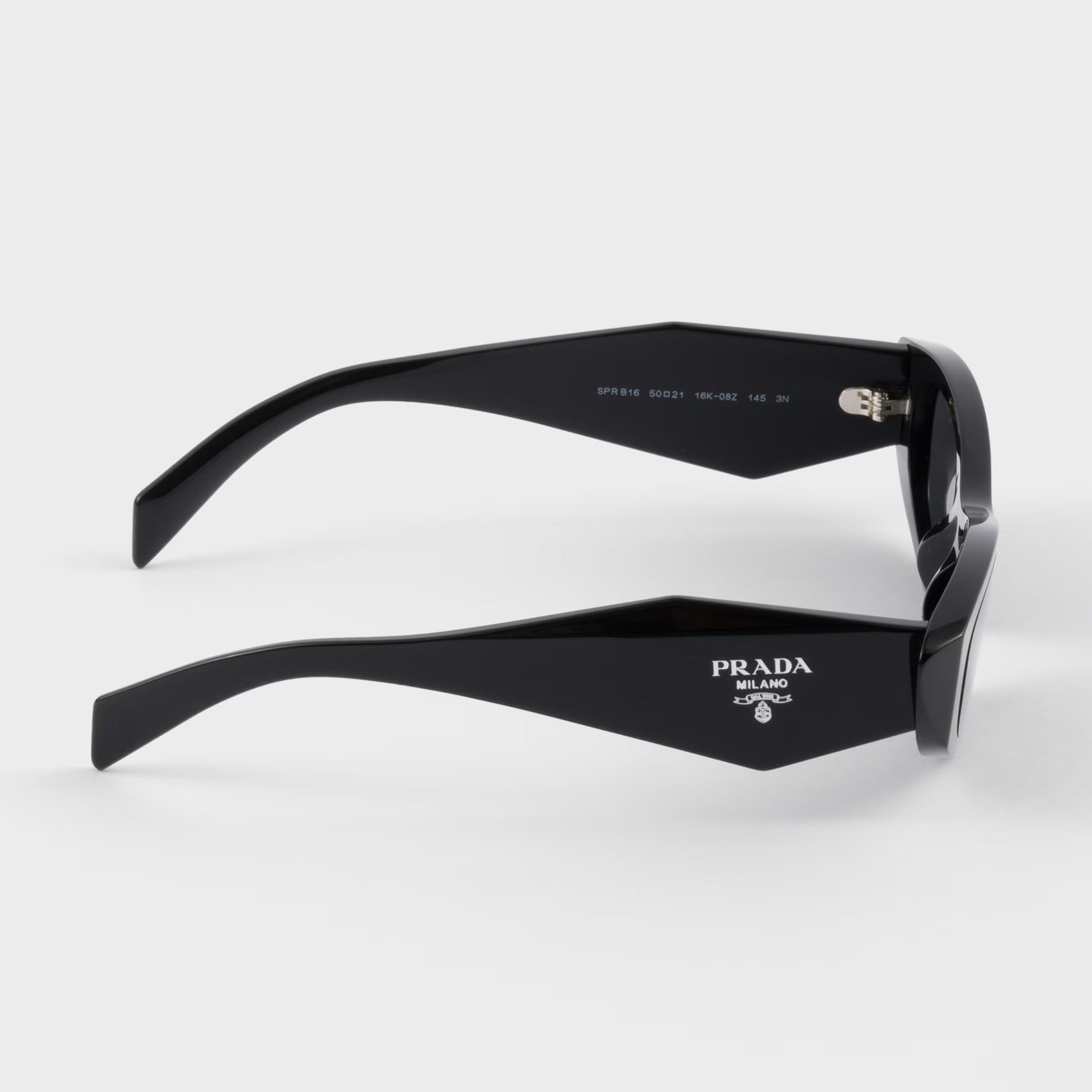 Prada Women Geometric Frame Lava Black Sunglasses