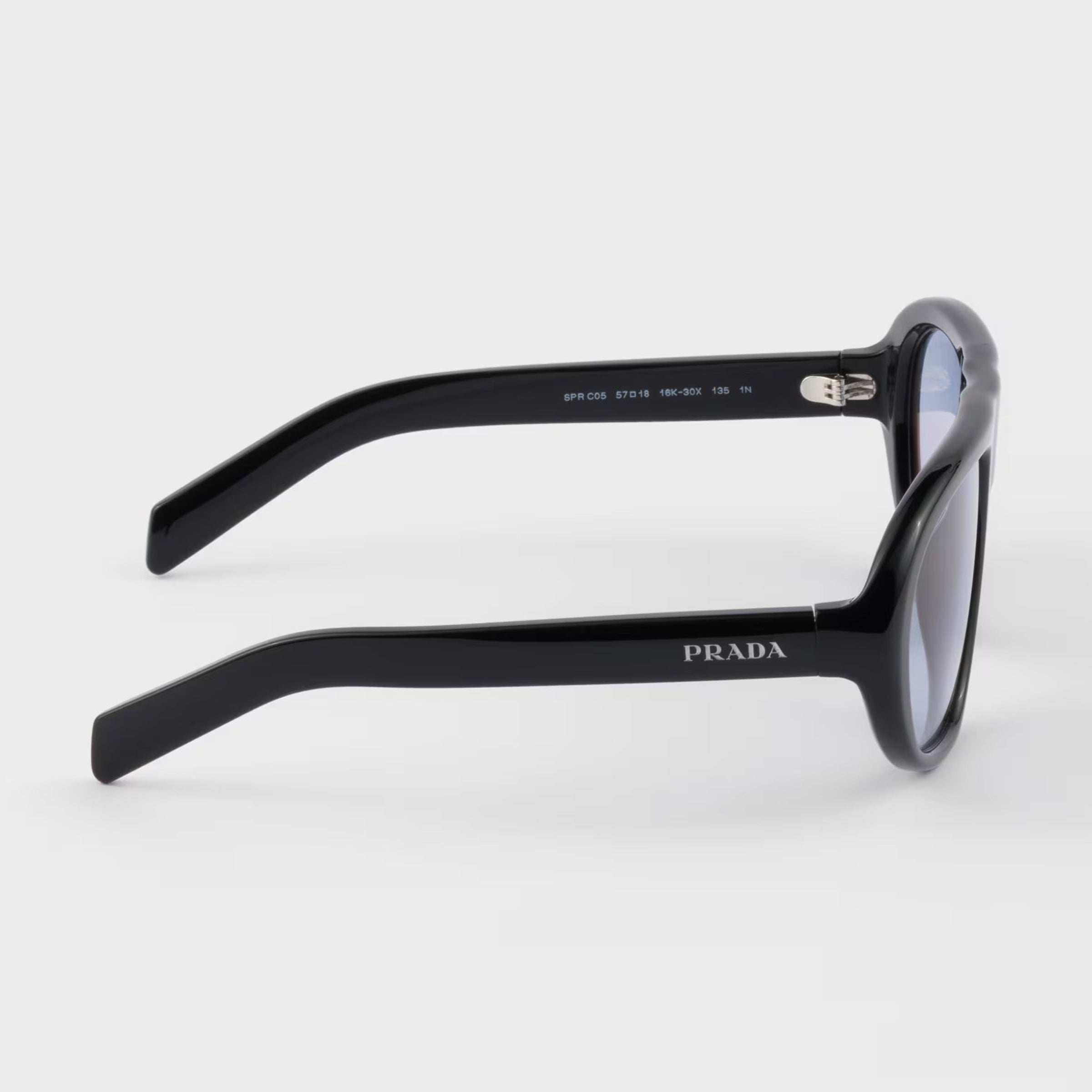 Prada Women Oversized Frame Shine Black Sunglasses