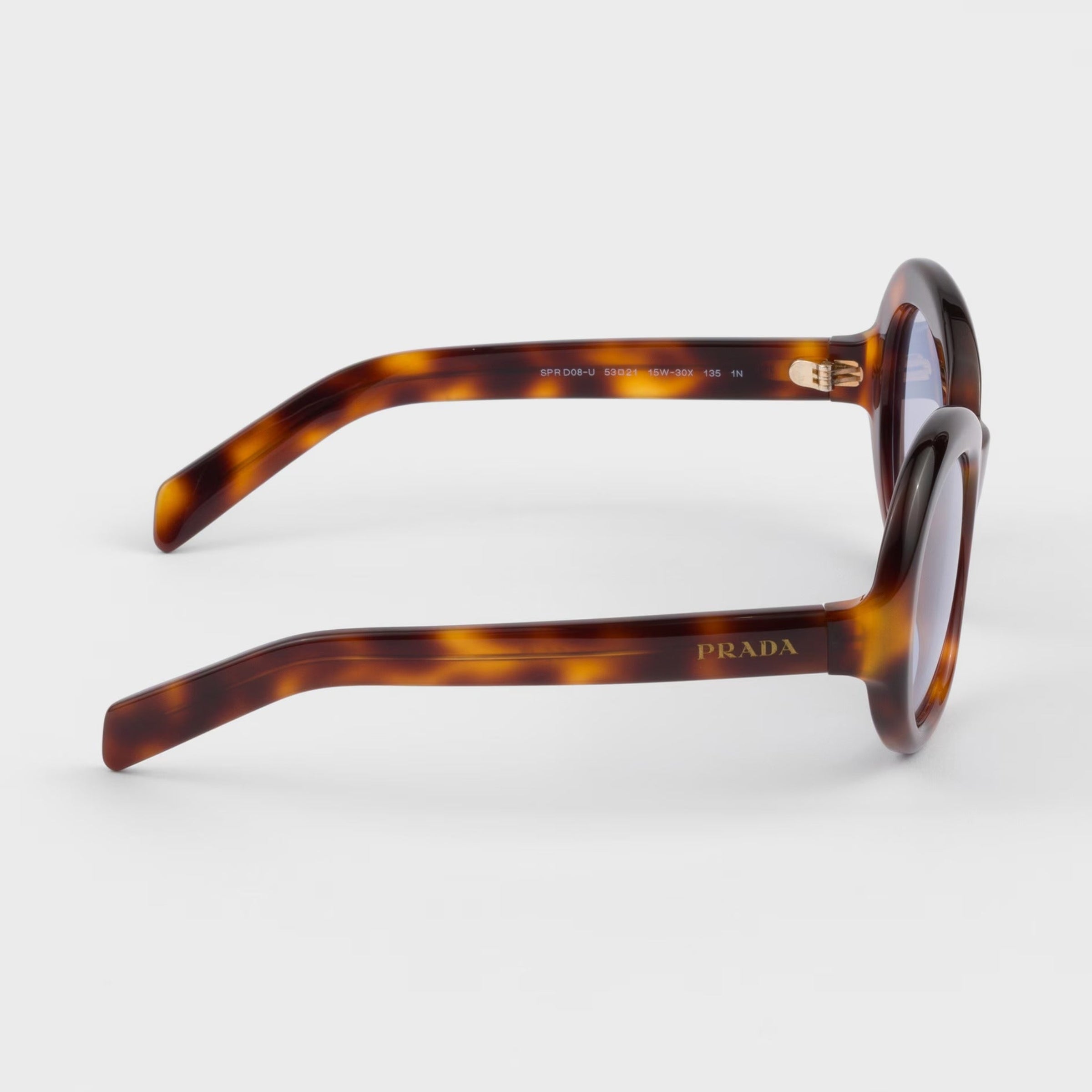 Prada Women Round Frame Sepia Brown Sunglasses