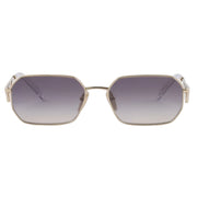 Prada Women Rectangular Frame Pale Gold Sunglasses