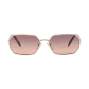 Prada Women Rectangular Frame Honey Gold Sunglasses