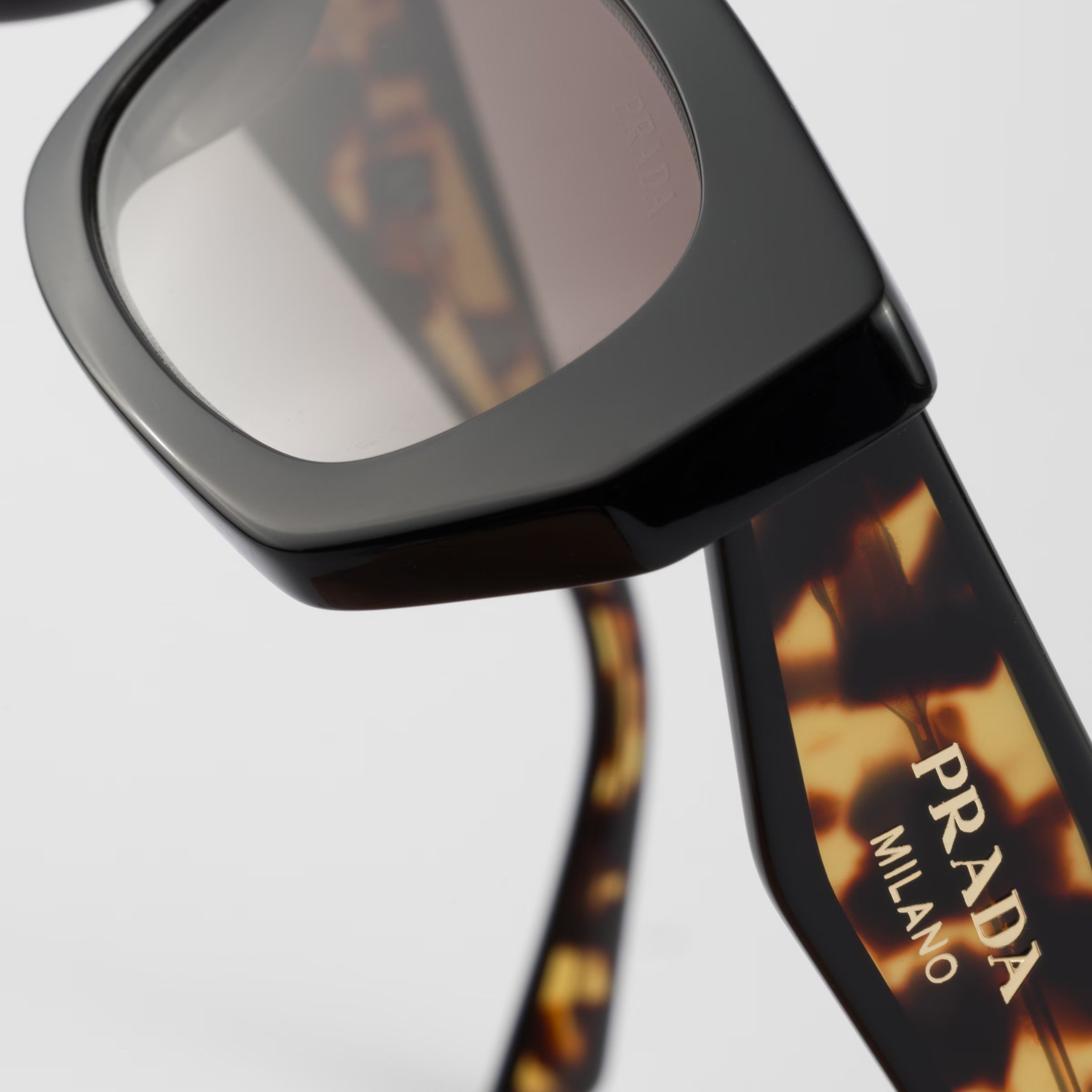 Prada Women Rectangular Frame Brown Tortoiseshell  Sunglasses