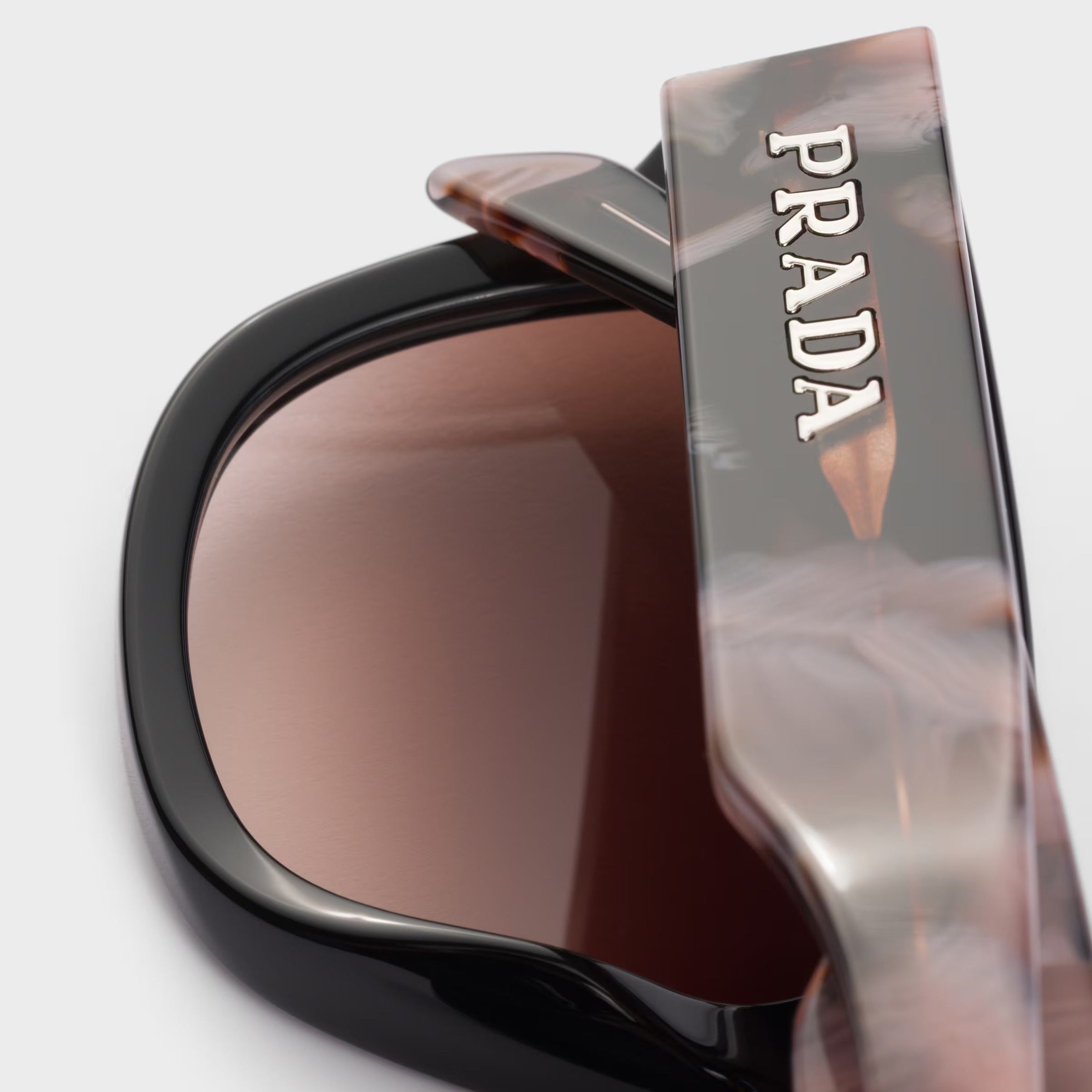 Prada Women Cat Eye Frame Dark Brown Sunglasses