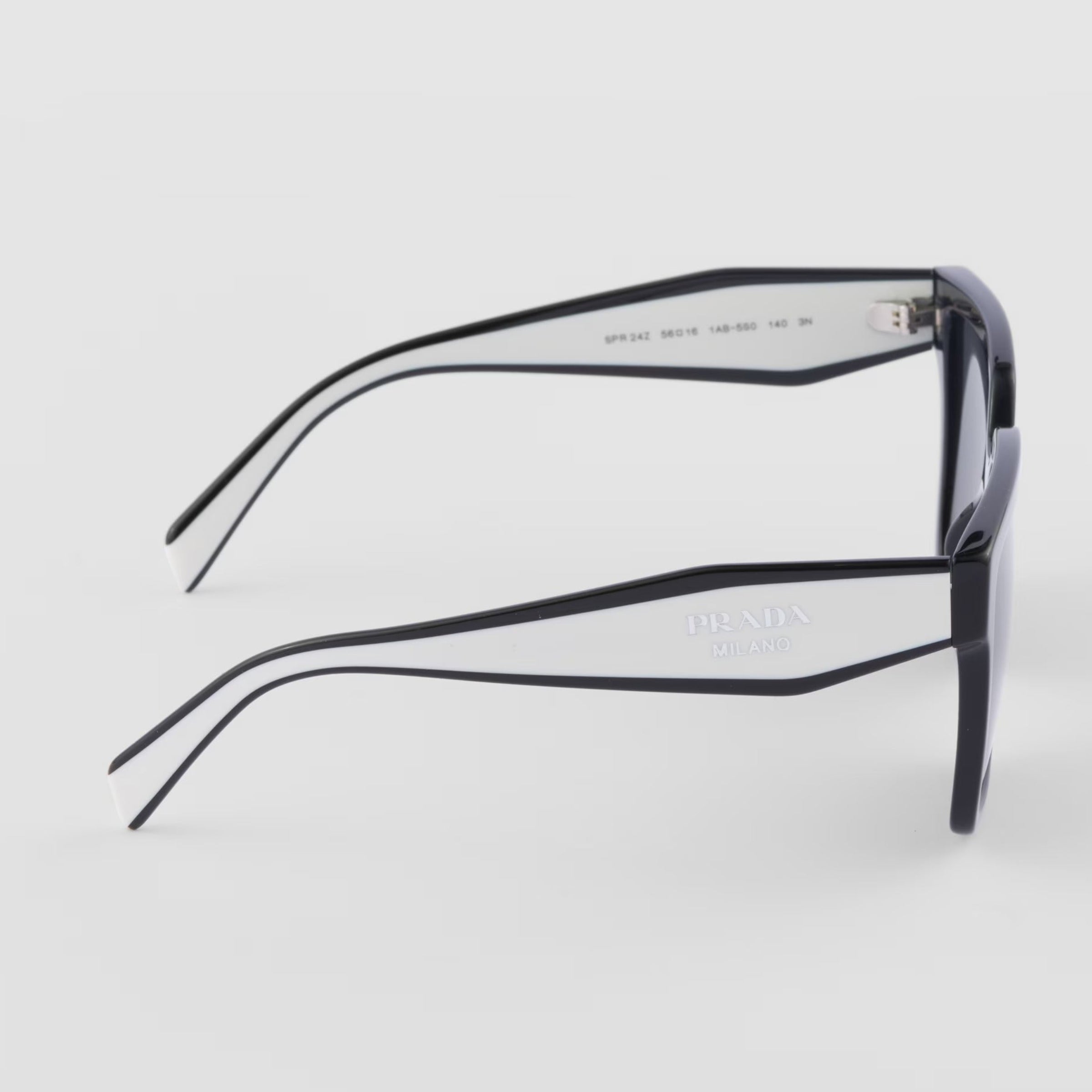 Prada Women Rectangular Frame Tar Black Sunglasses