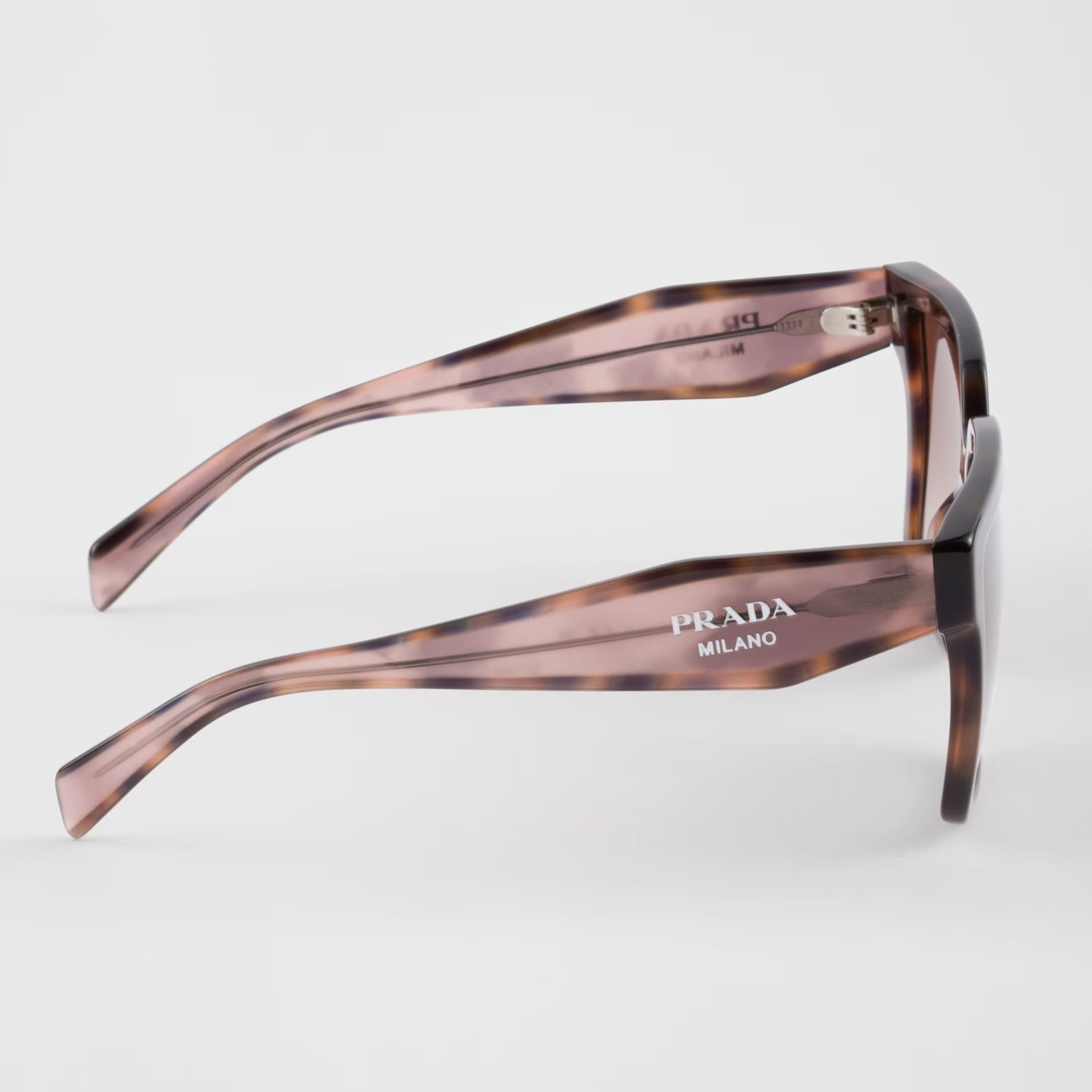Prada Women Rectangular Frame Caramel Brown Sunglasses