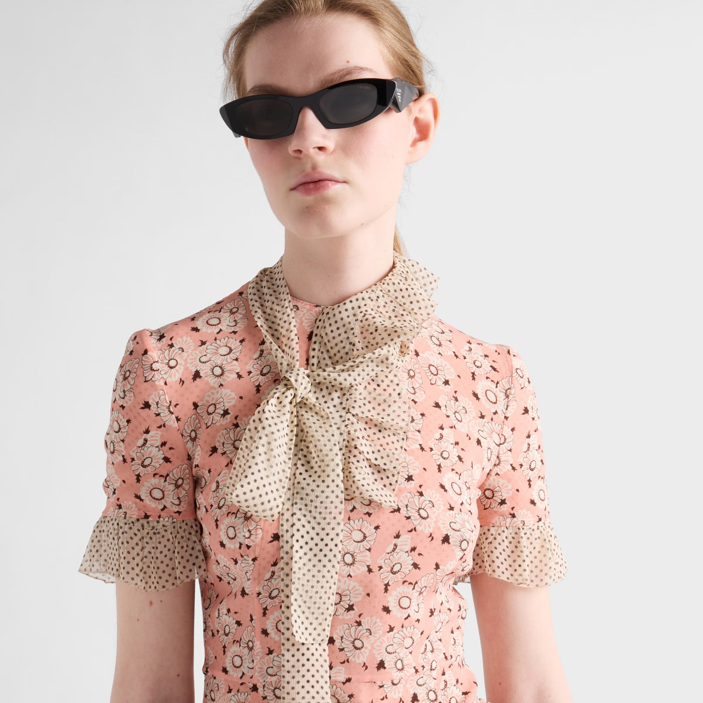 Prada Women Geometric Frame Lava Black Sunglasses