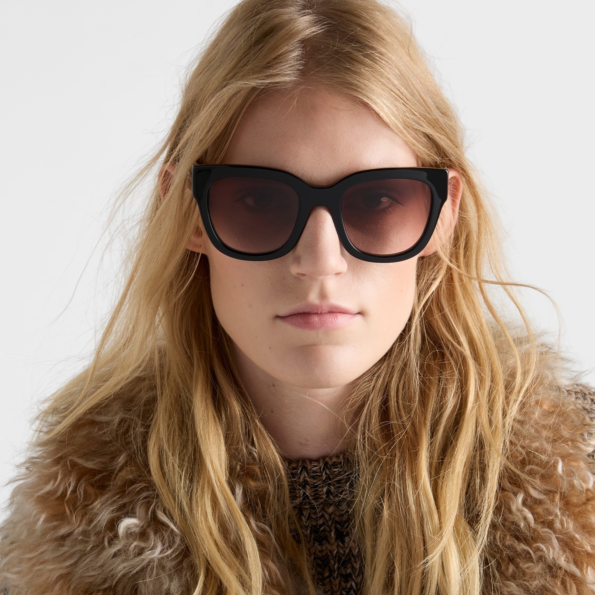 Prada Women Cat Eye Frame Dark Brown Sunglasses