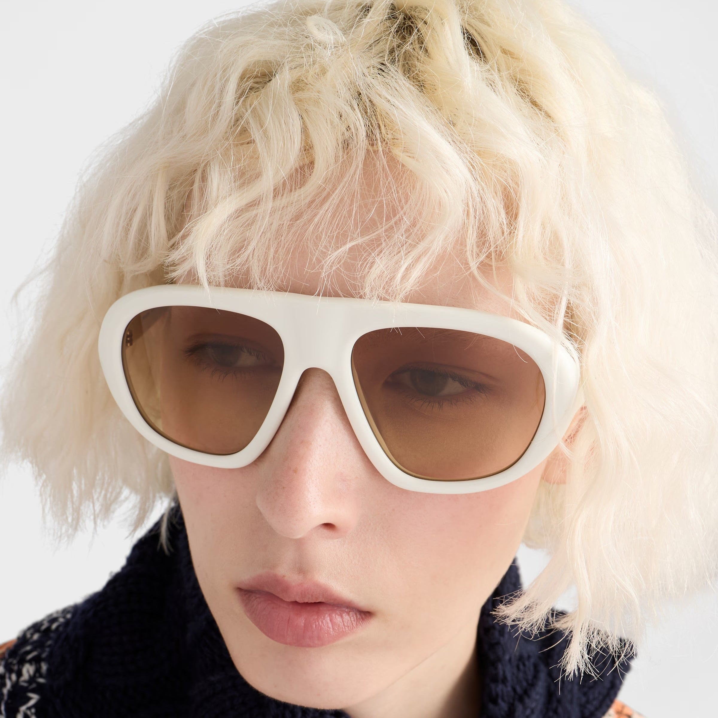 Prada Women Oversized Frame Chalky White Sunglasses