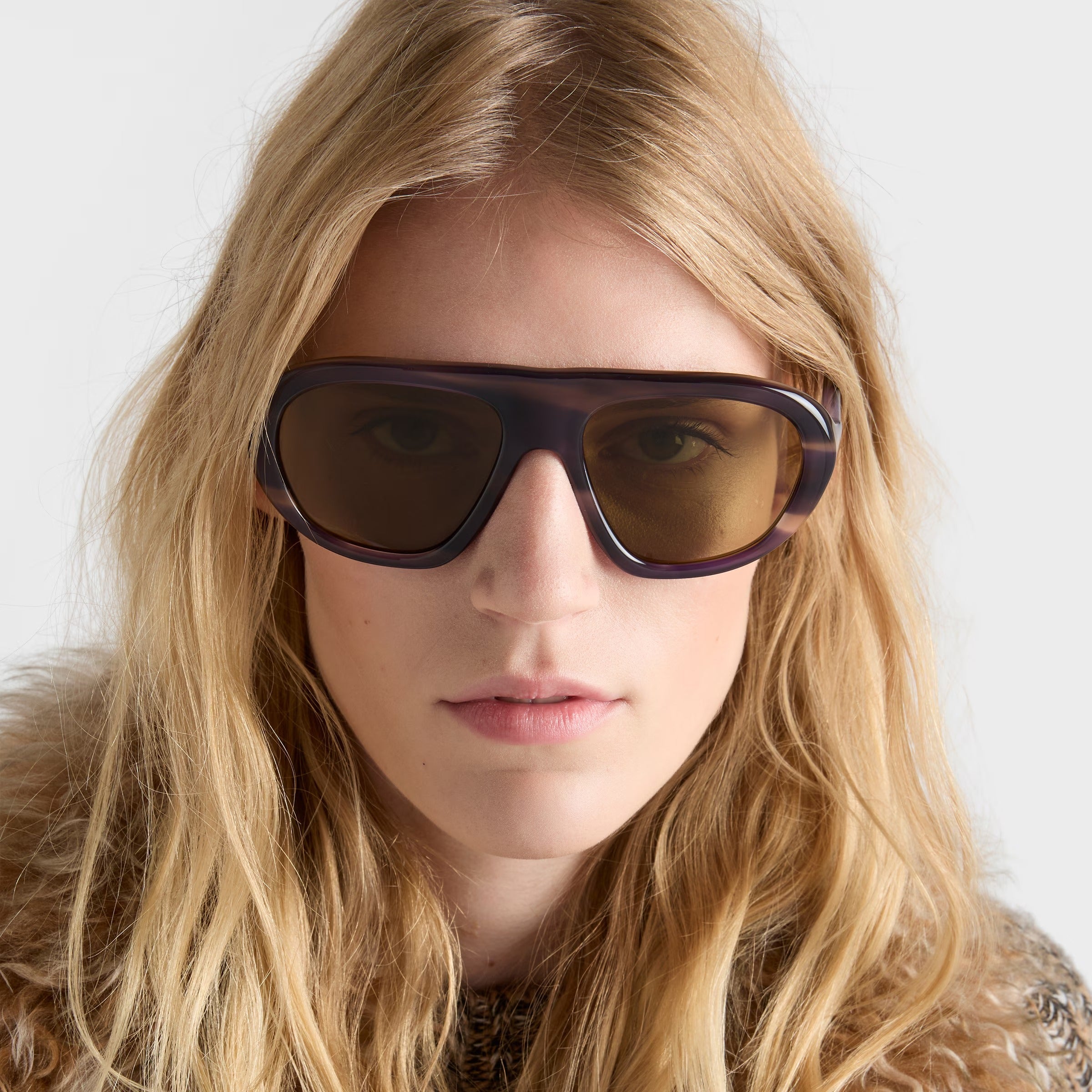 Prada Women Pilot Frame Blue Lagoon Sunglasses