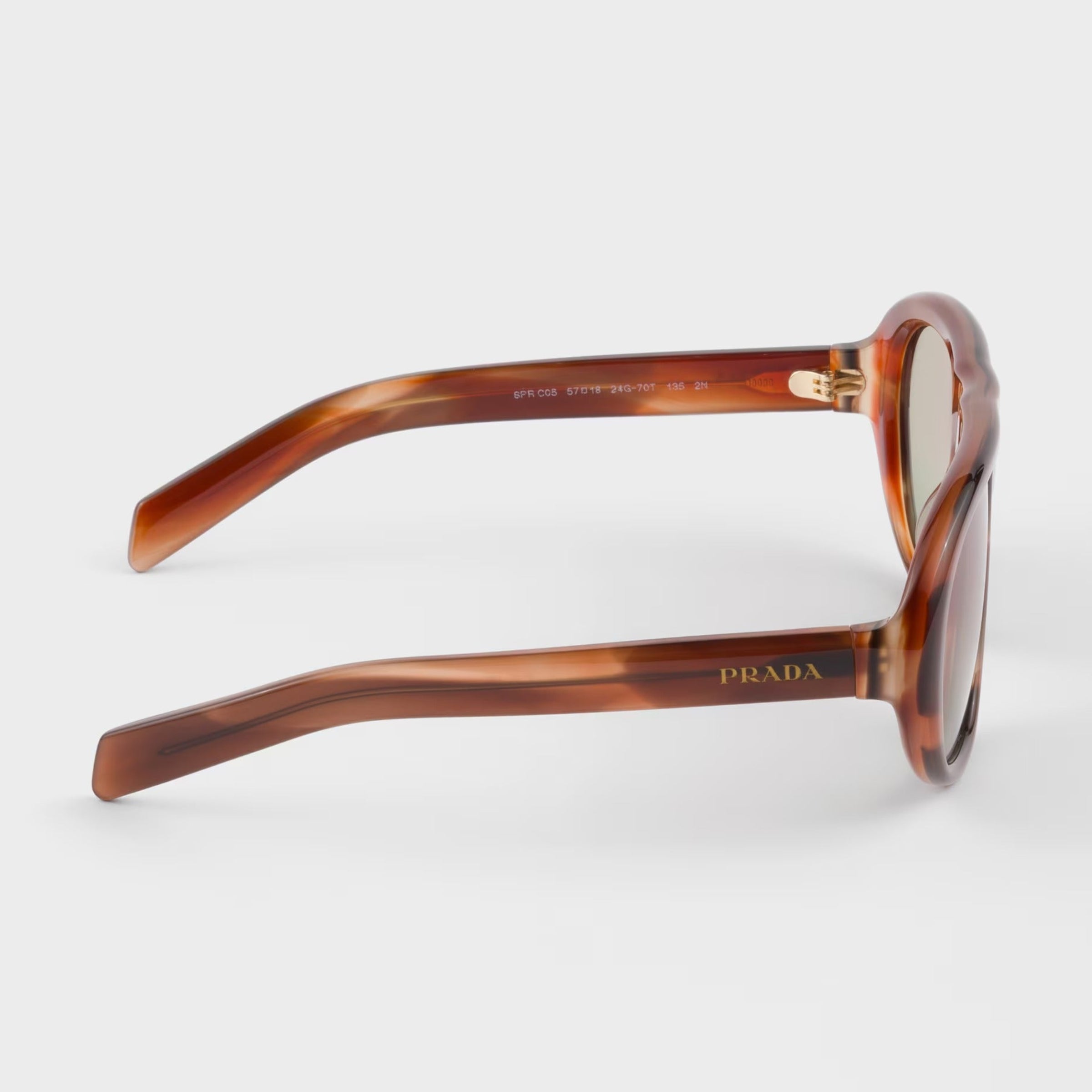 Prada Women Oversized Frame Oak Brown Sunglasses