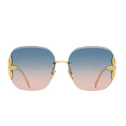 Louis Vuitton Women Square Frame Royal Gold Sunglasses