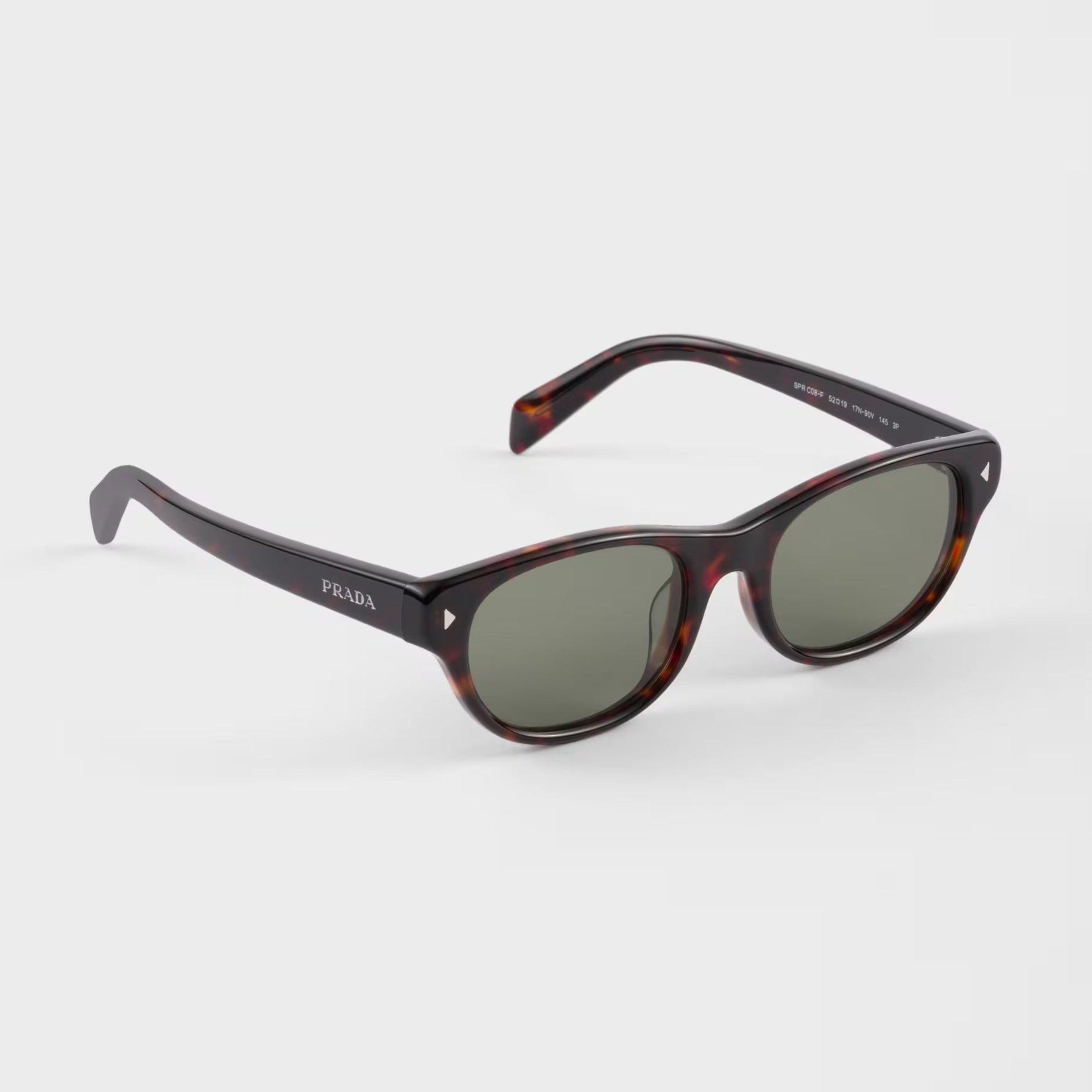 Prada Women Rectangle Frame Brown Tortoiseshell Sunglasses