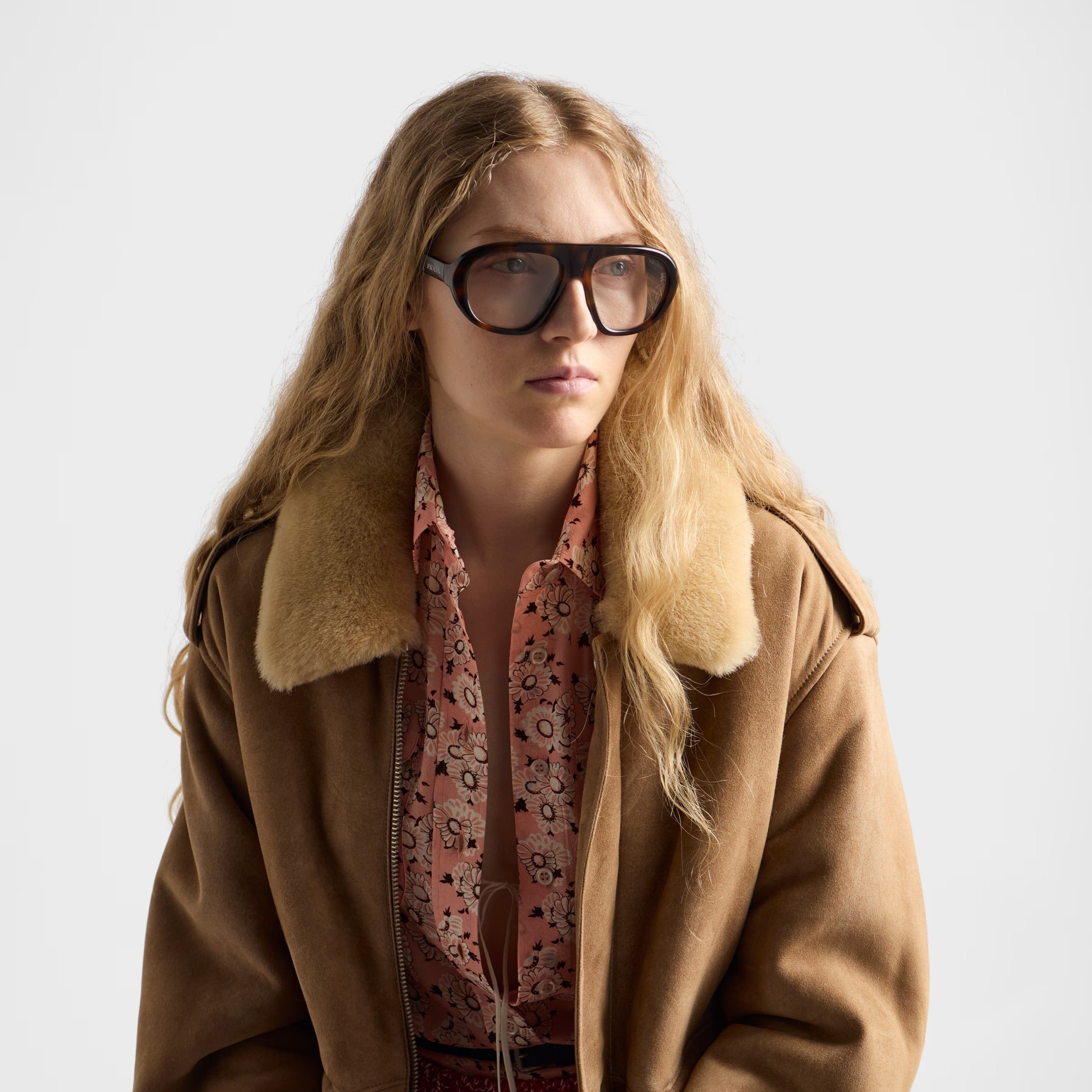 Prada Women Oversized Frame Brown Tortoiseshell  Sunglasses