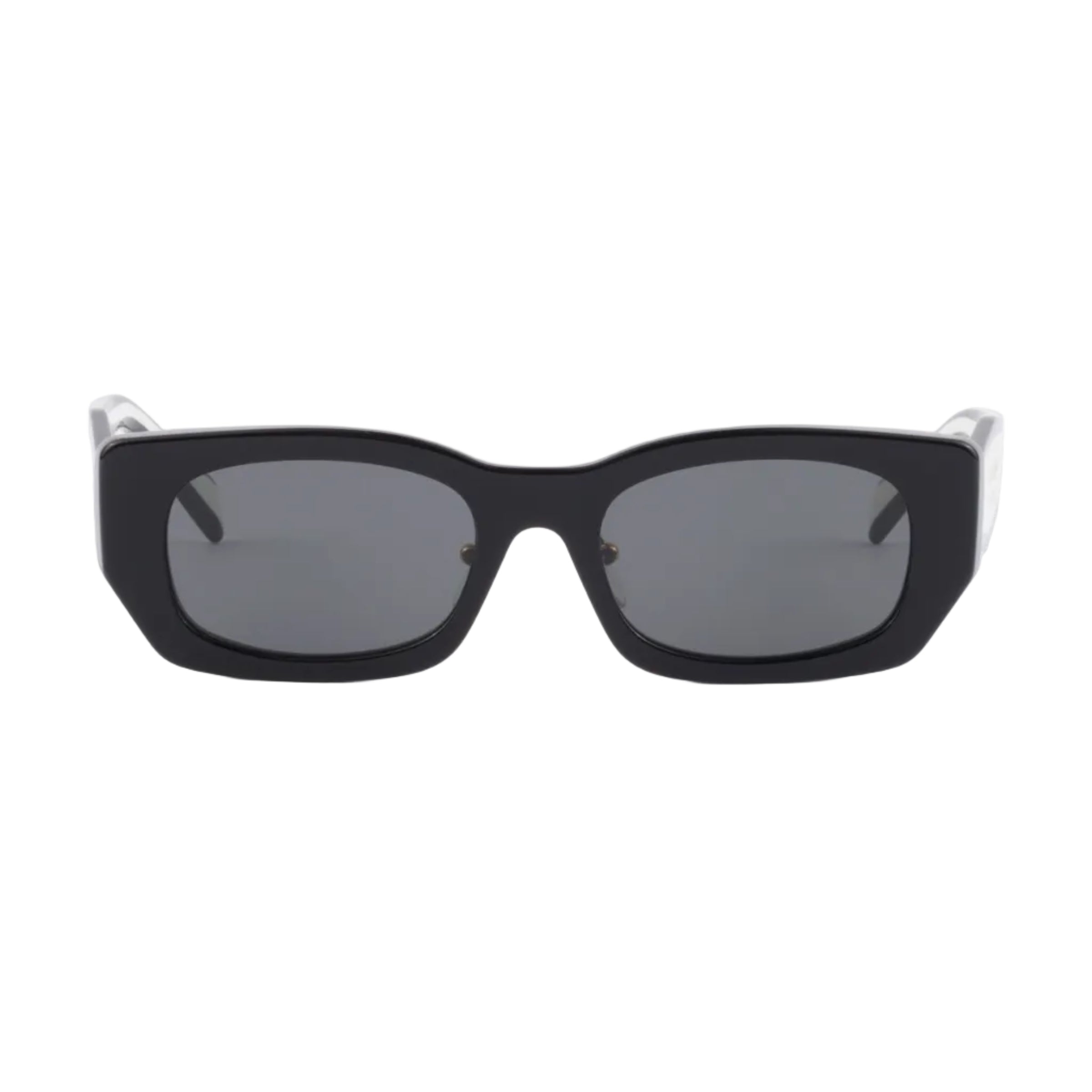 Prada Women Rectangular Frame Falcon Black Sunglasses