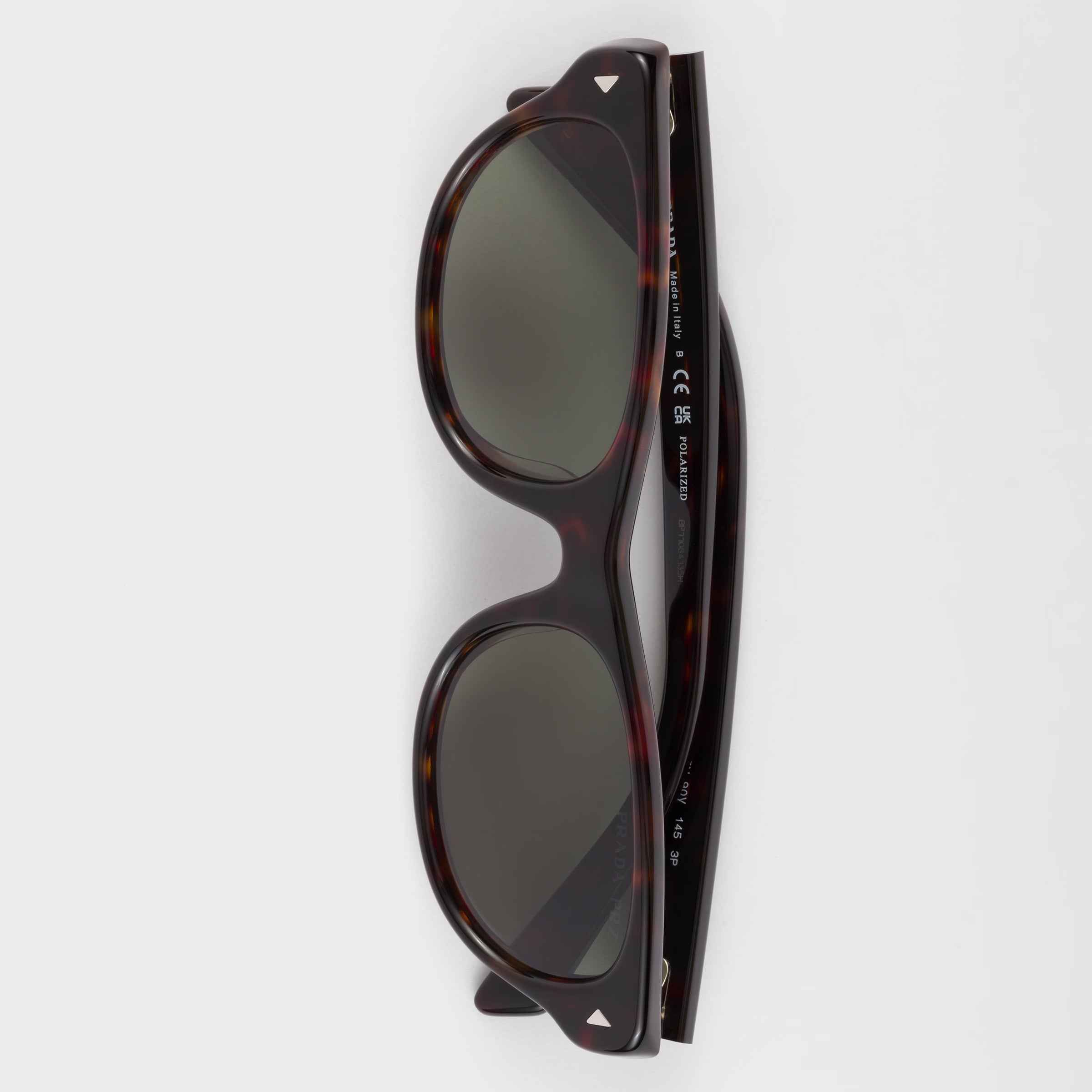 Prada Women Rectangle Frame Brown Tortoiseshell Sunglasses
