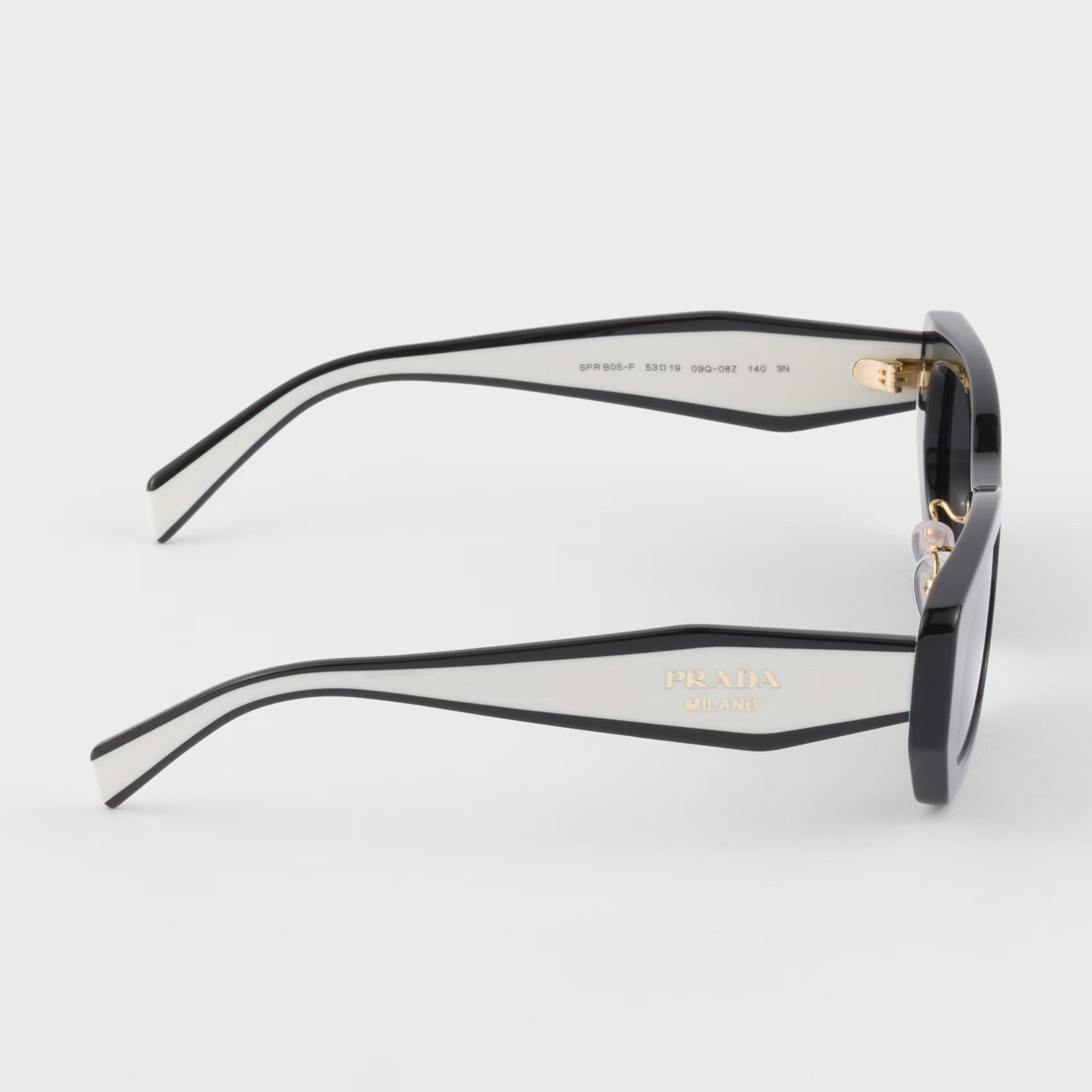 Prada Women Rectangular Frame Falcon Black Sunglasses