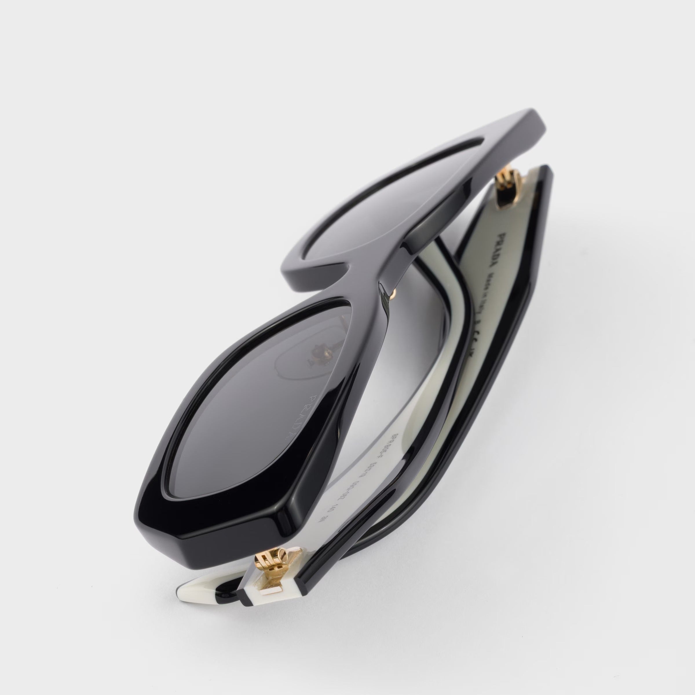Prada Women Rectangular Frame Falcon Black Sunglasses
