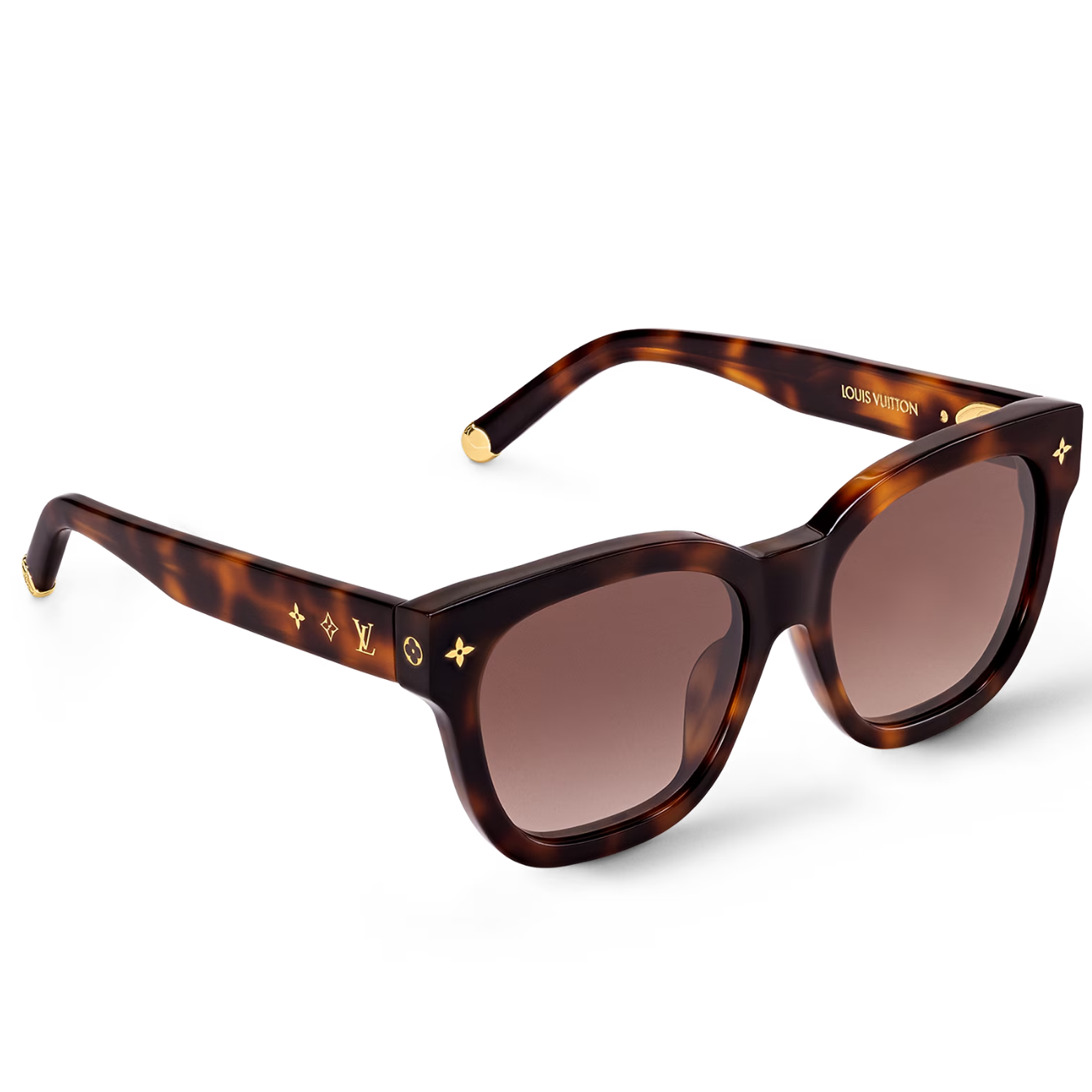 Louis Vuitton Women Square Frame Tortoise Brown Sunglasses