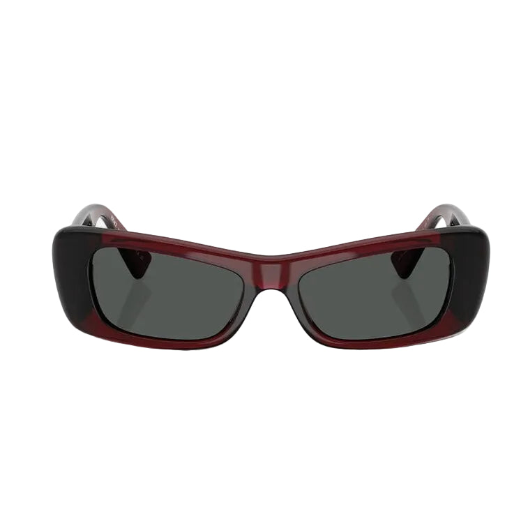 Versace Women Rectangular Frame Burgundy Sunglasses