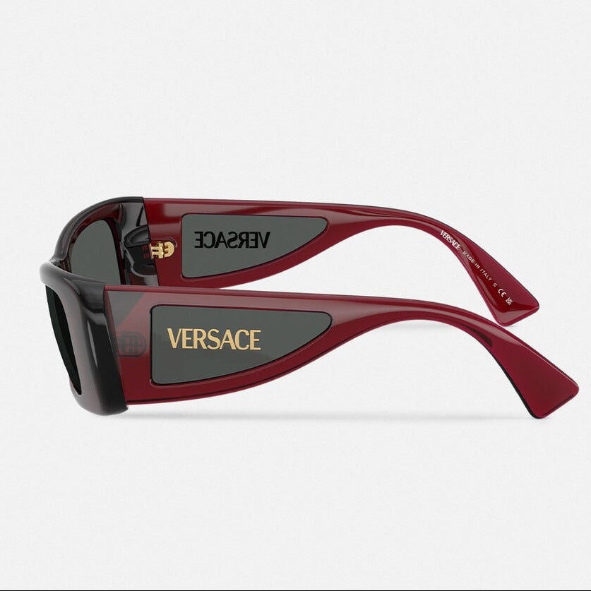 Versace Women Rectangular Frame Burgundy Sunglasses