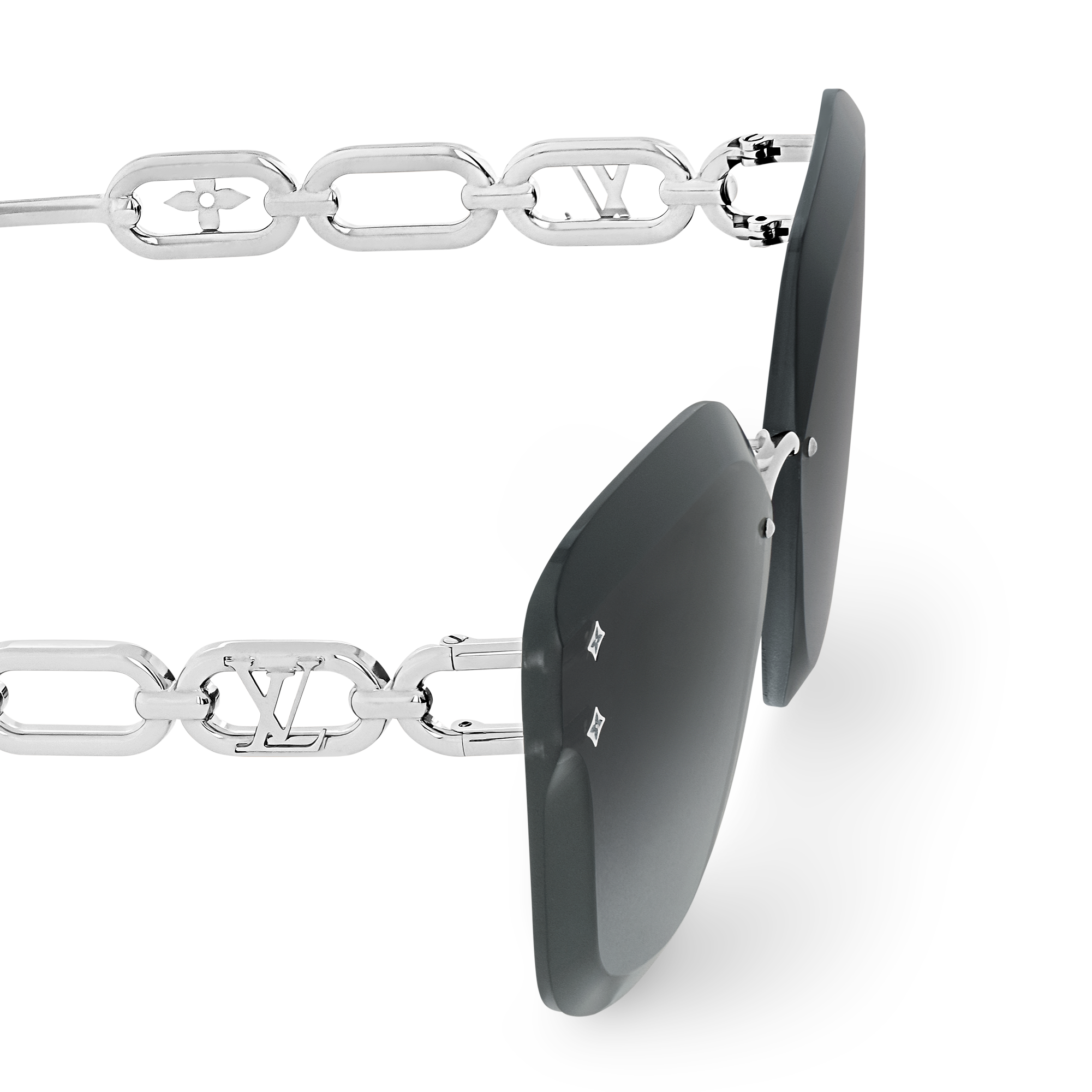 Louis Vuitton Women Cat Eye Frame Silver Sunglasses