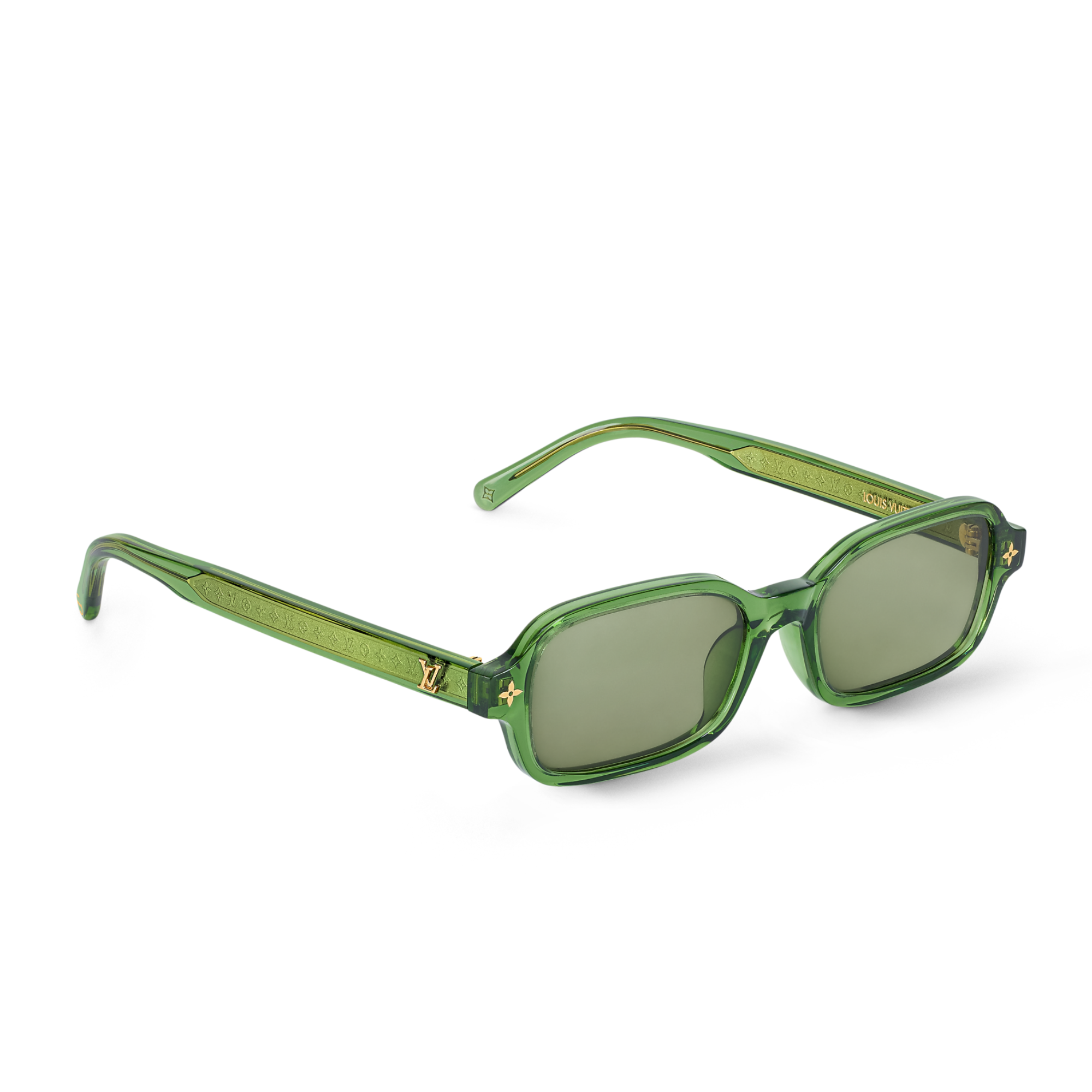 Louis Vuitton Women Rectangle Frame Green Sunglasses