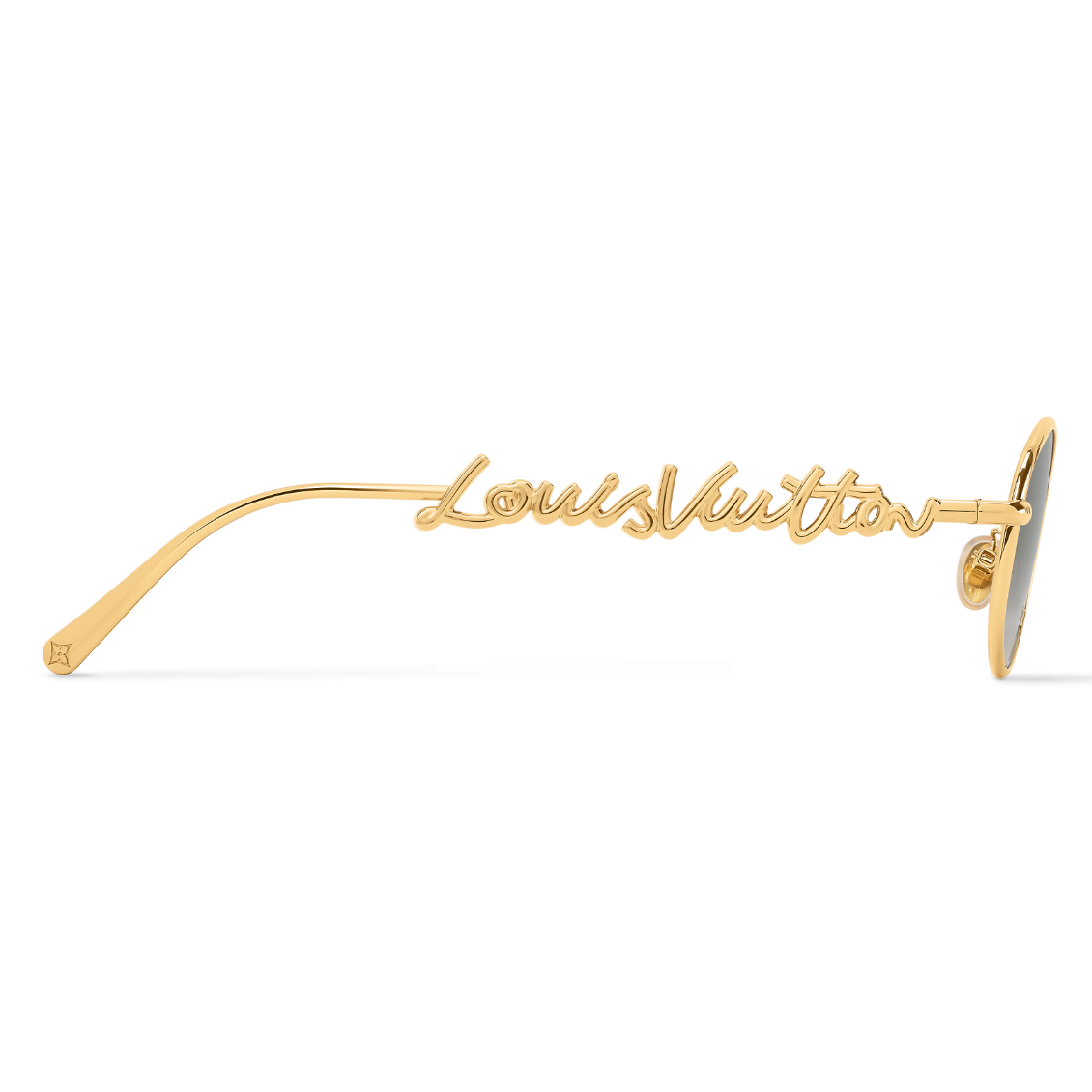 Louis Vuitton Women Round Frame Gold Sunglasses