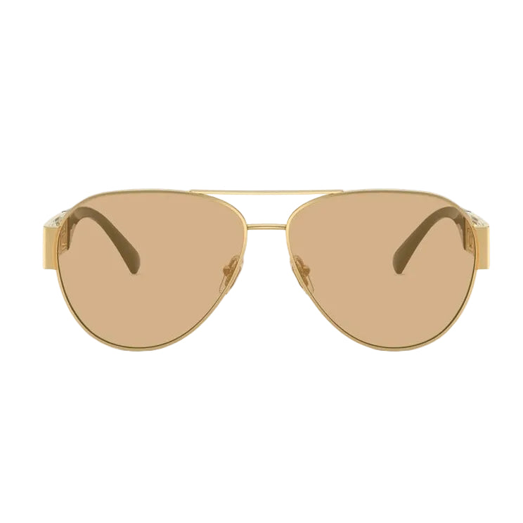 Versace Women Pilot Frame Soft Gold Sunglasses