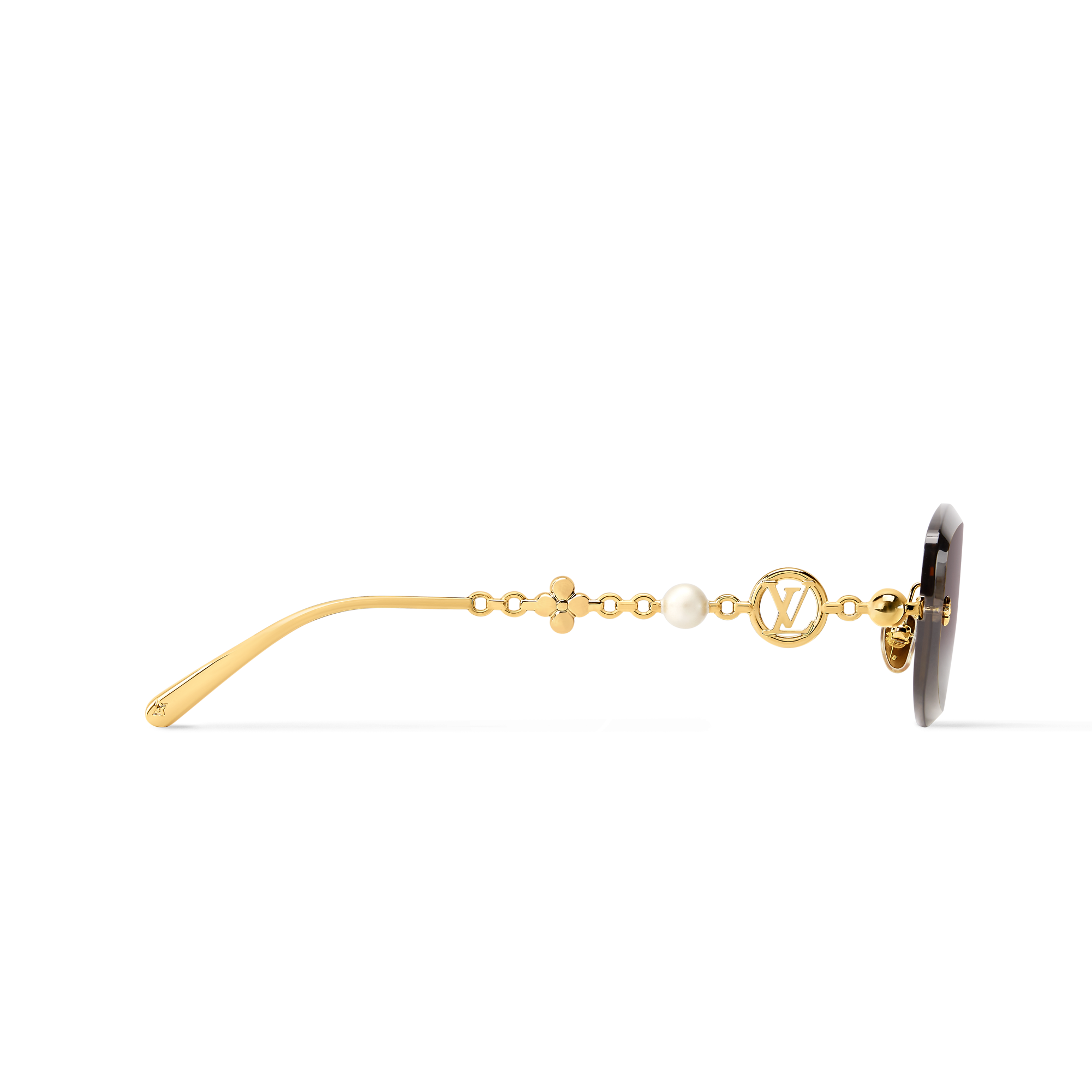 Louis Vuitton Women Oval Frame Royal Gold Sunglasses