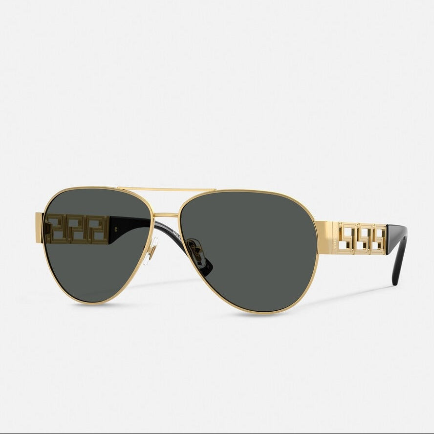 Versace Women Pilot Frame Gold Sunglasses