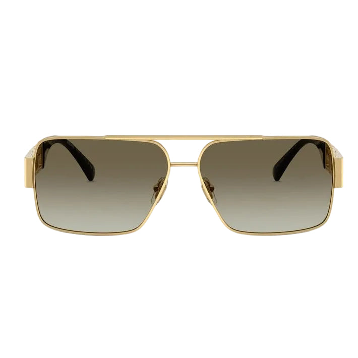 Versace Women Rectangular Frame Royal Gold Sunglasses
