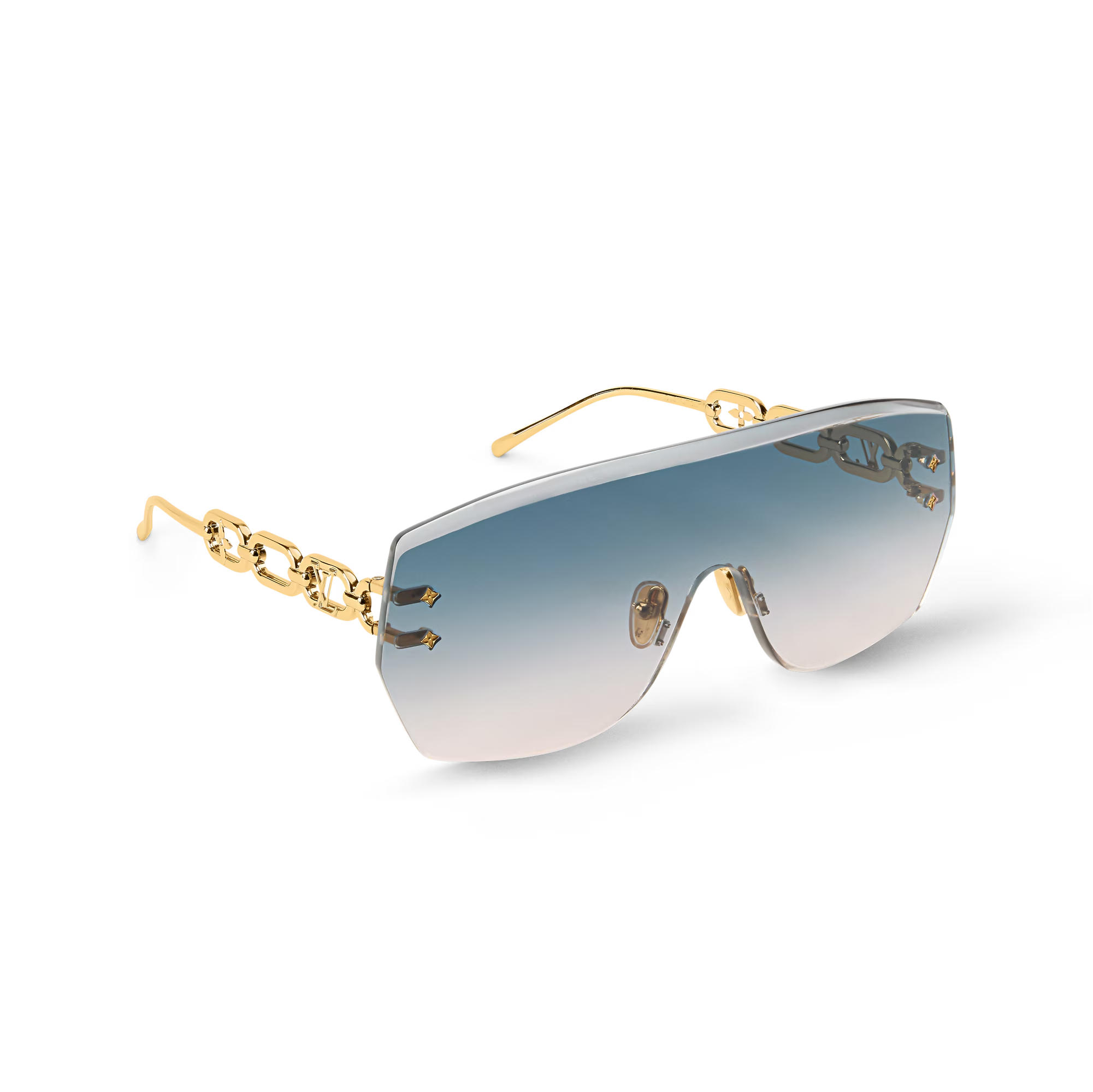 Louis Vuitton Women Mask Frame Gold Sunglasses