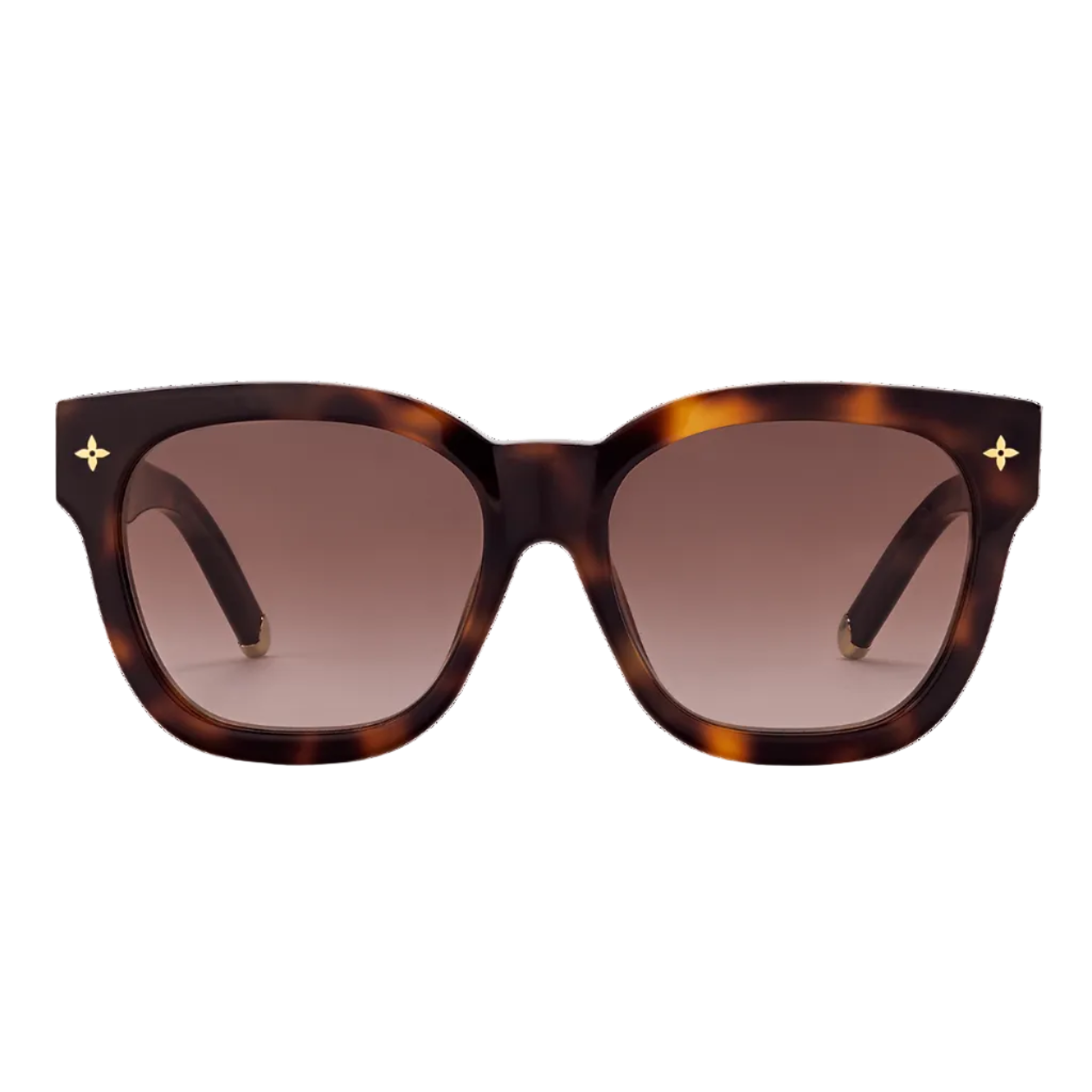 Louis Vuitton Women Square Frame Tortoise Brown Sunglasses