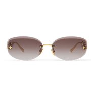 Louis Vuitton Women Oval Frame Royal Gold Sunglasses