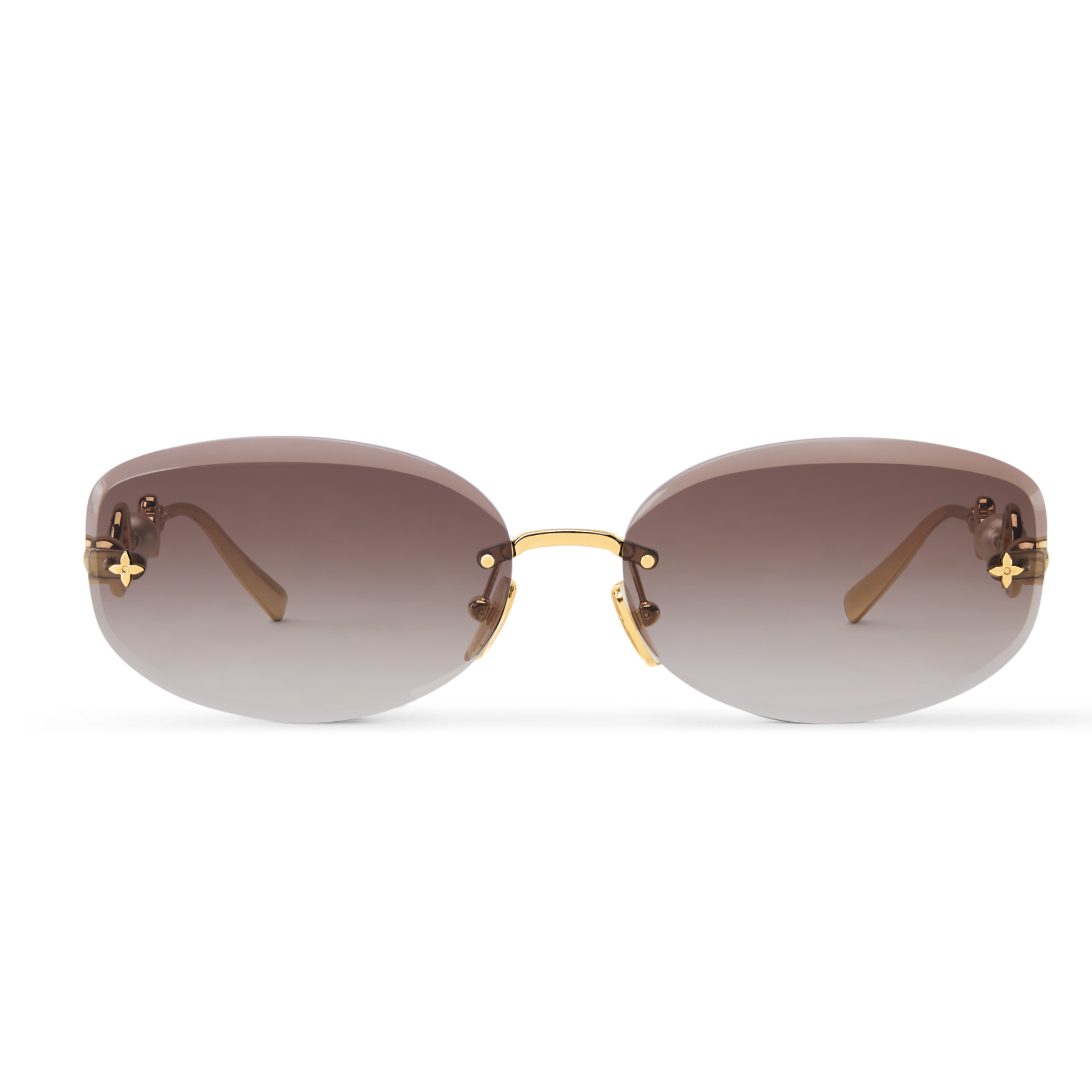 Louis Vuitton Women Oval Frame Royal Gold Sunglasses