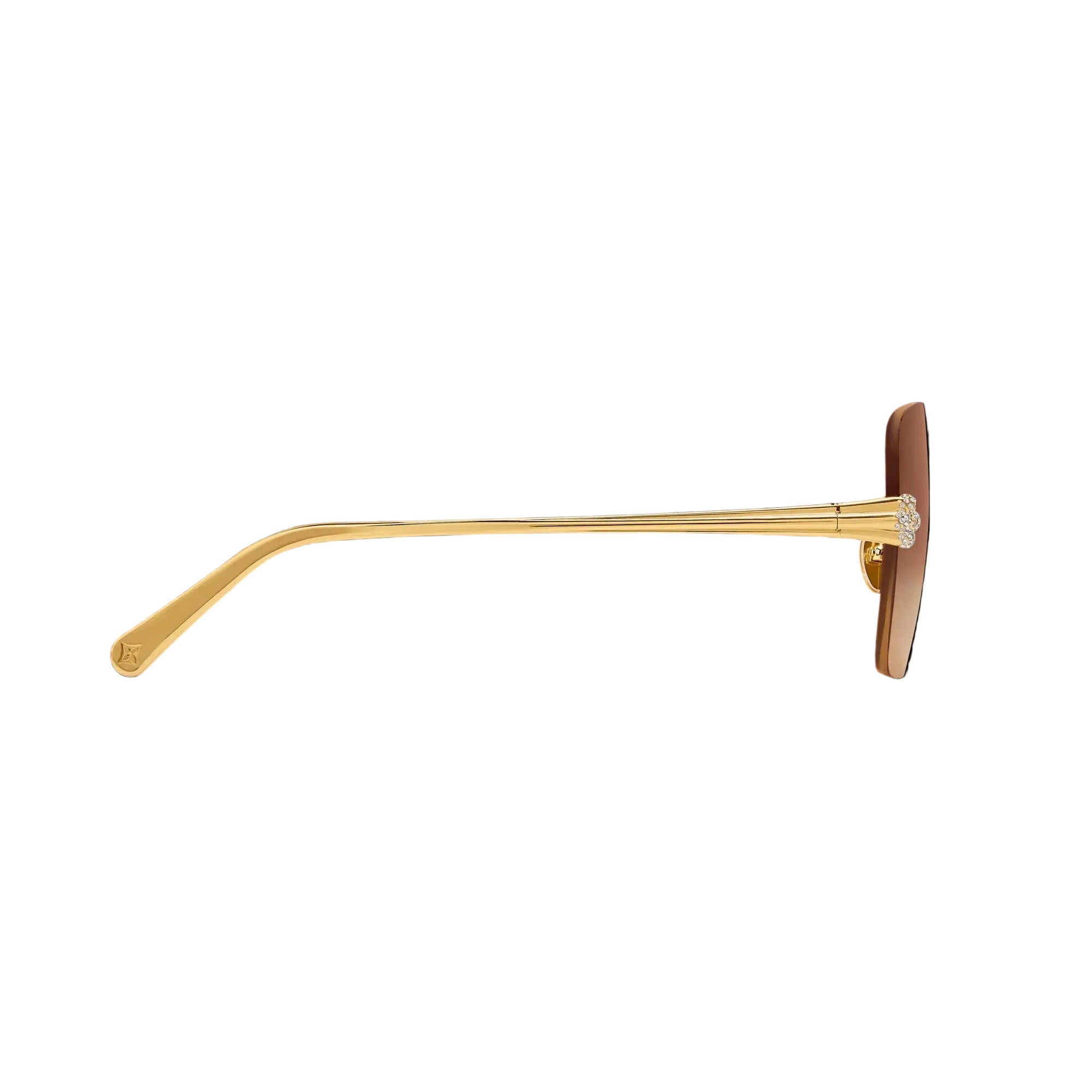 Louis Vuitton Women Square Frame Shiny Gold Sunglasses
