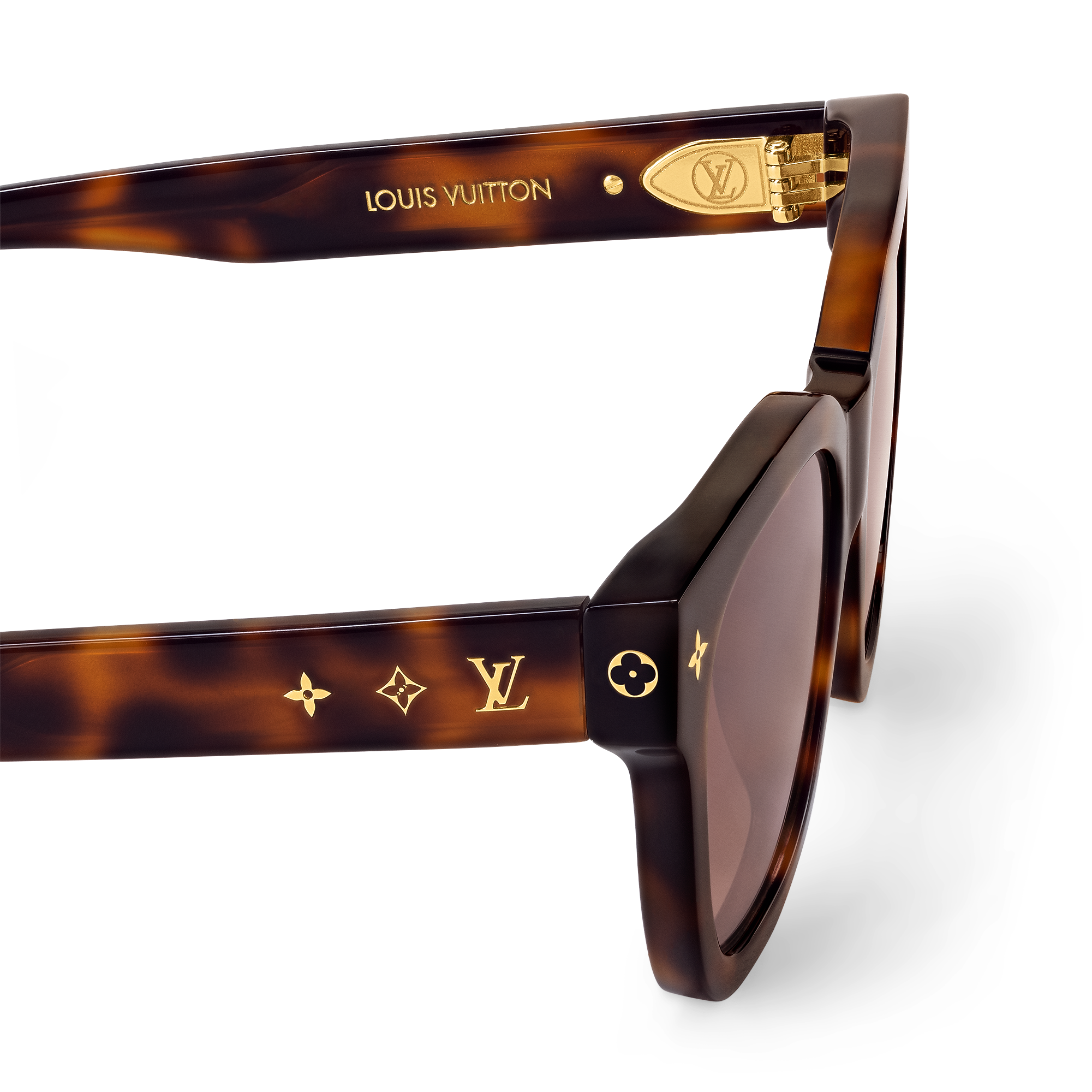 Louis Vuitton Women Square Frame Tortoise Brown Sunglasses