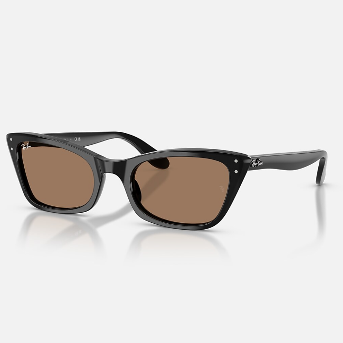 Ray Ban Women Cat Eye Frame Polished Black Sunglasses