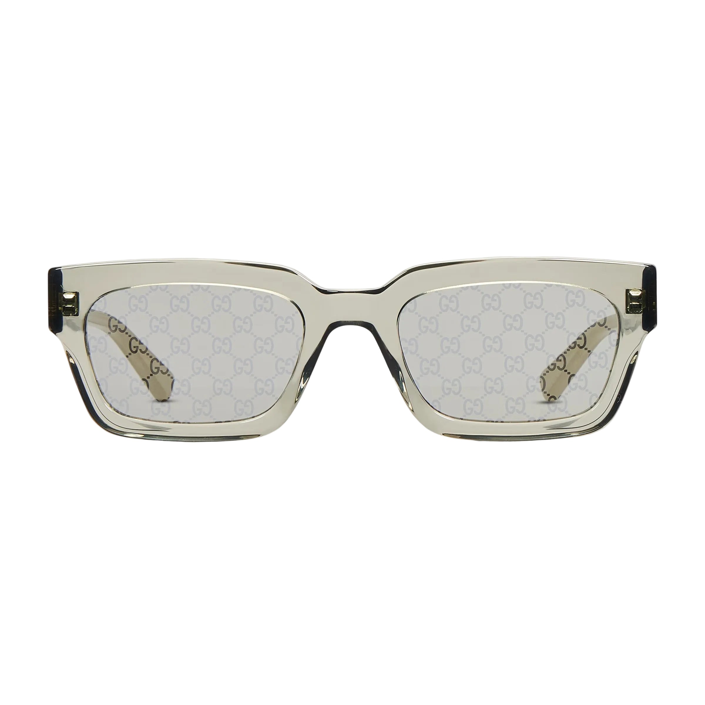Gucci Men Rectangular Frame Transparent Sunglasses