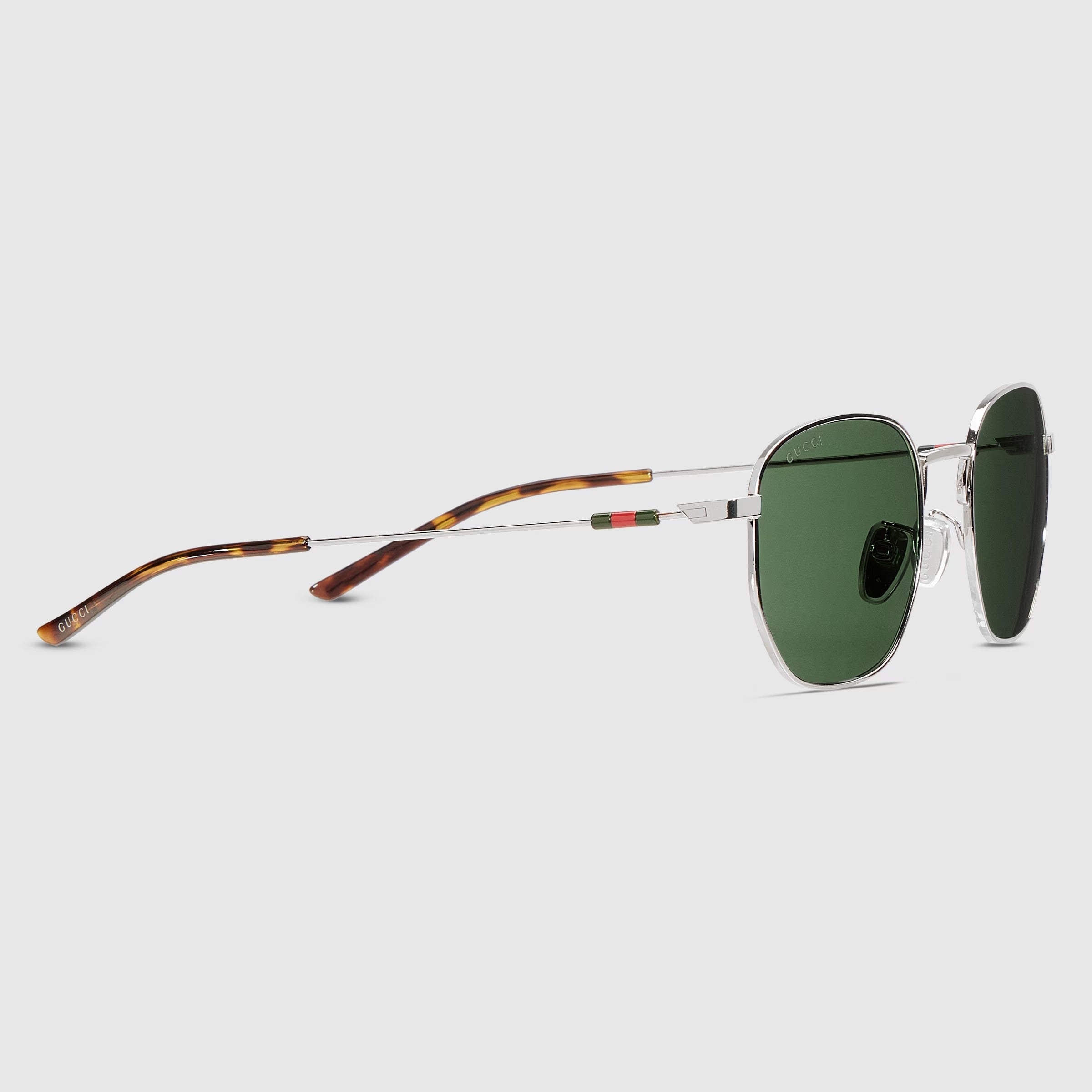 Gucci Men Round Frame Silver Sunglasses