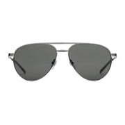 Gucci Women Aviator Frame Silver Sunglasses