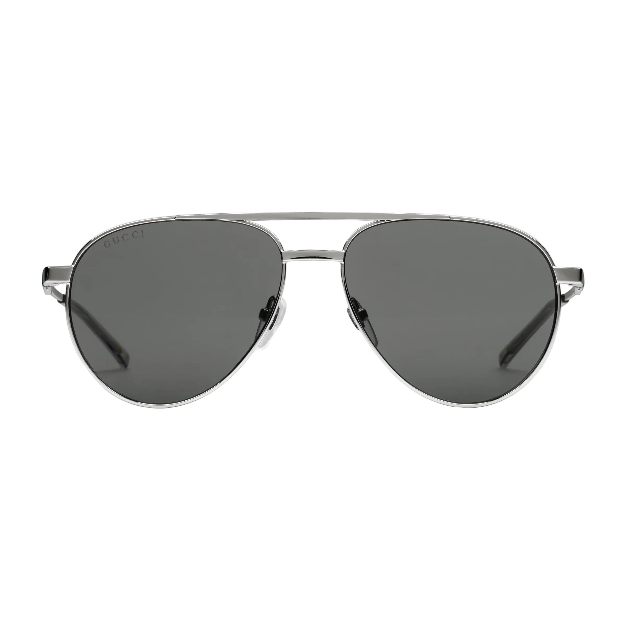 Gucci Women Aviator Frame Silver Sunglasses