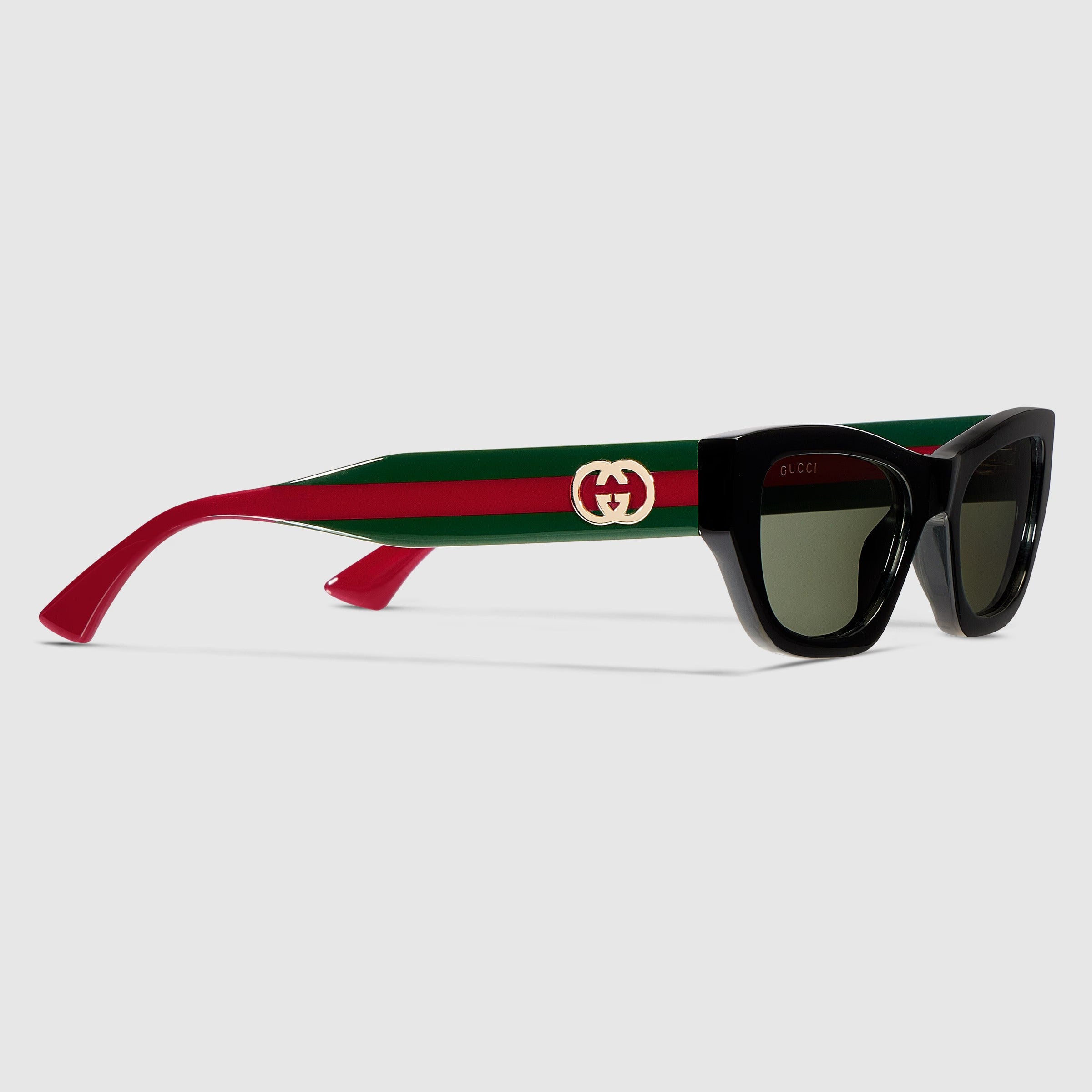 Gucci Women Cat Eye Frame Coal Black Sunglasses