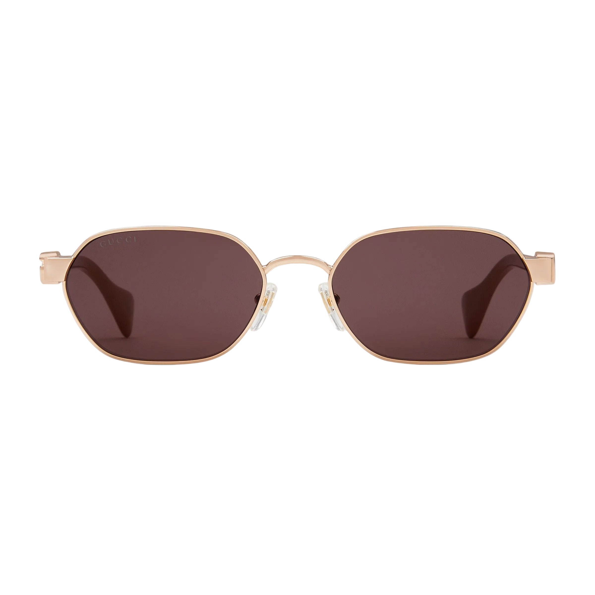 Gucci Women Round Frame Gold  Sunglasses